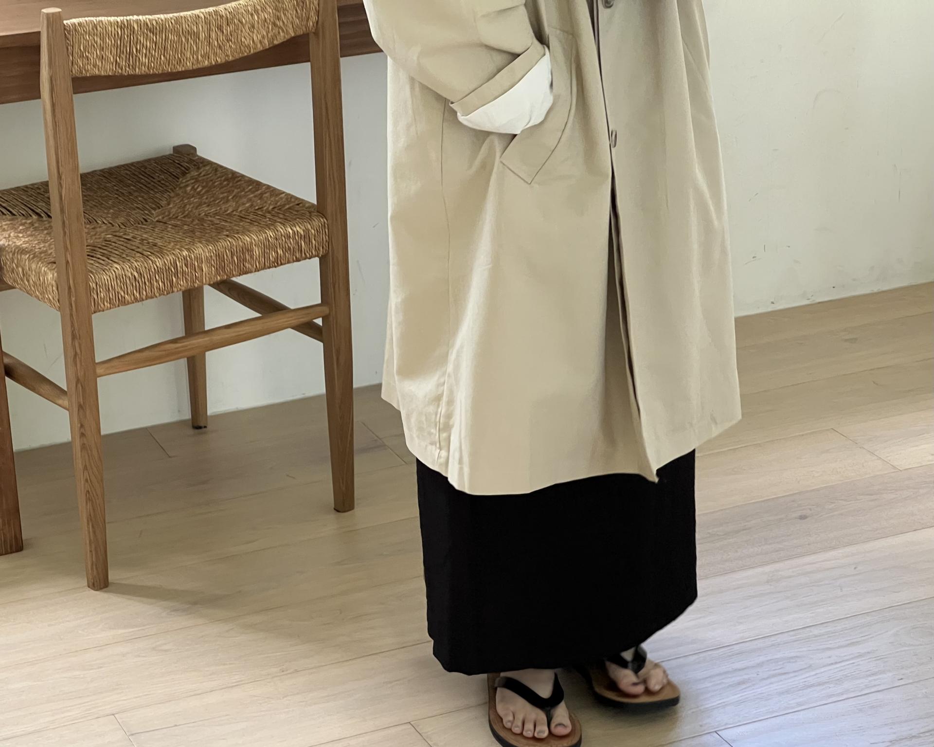 base wrinkle skirt (black/cream)
