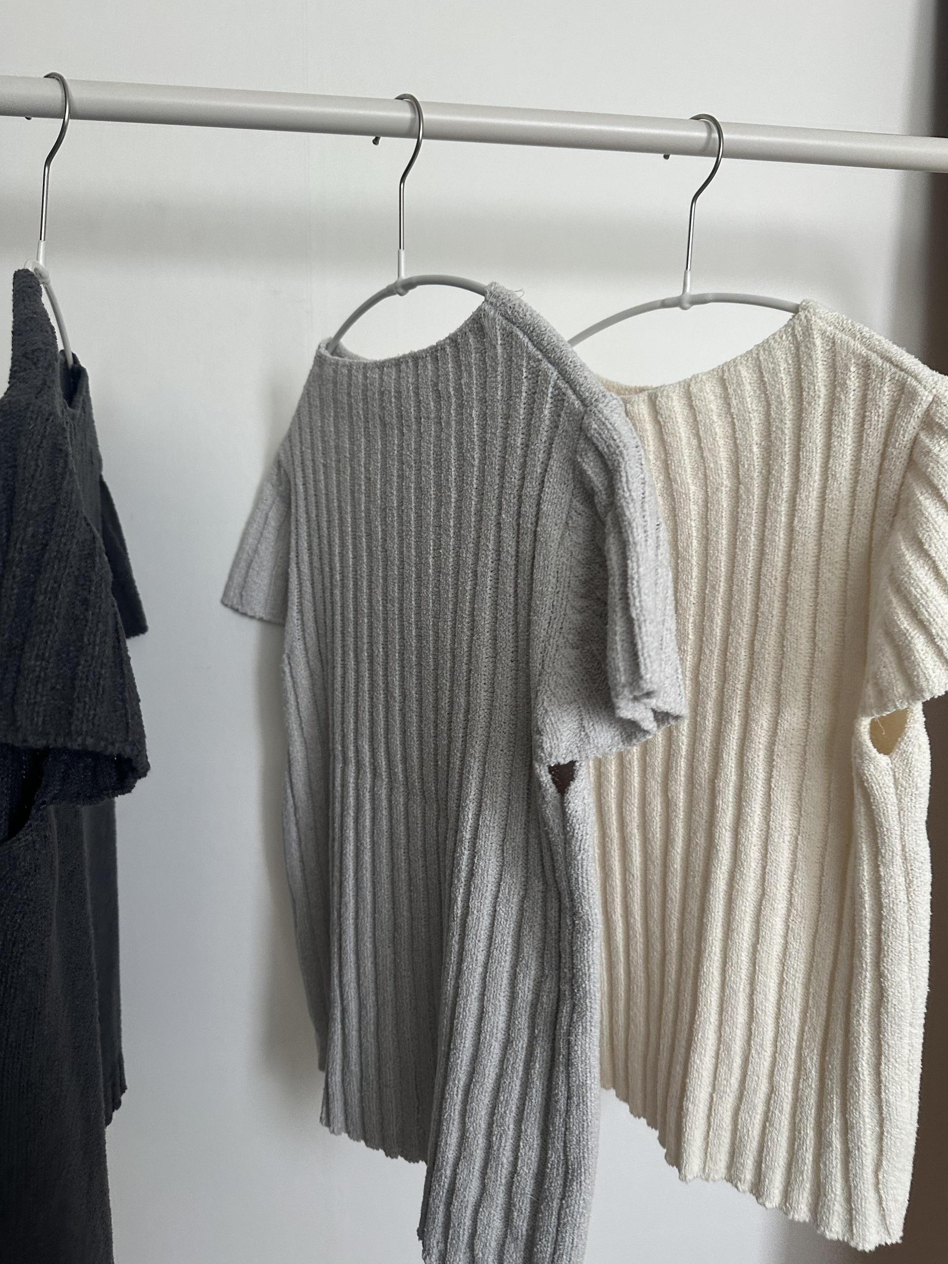 emma half knit (cream/pale grey/charcoal)