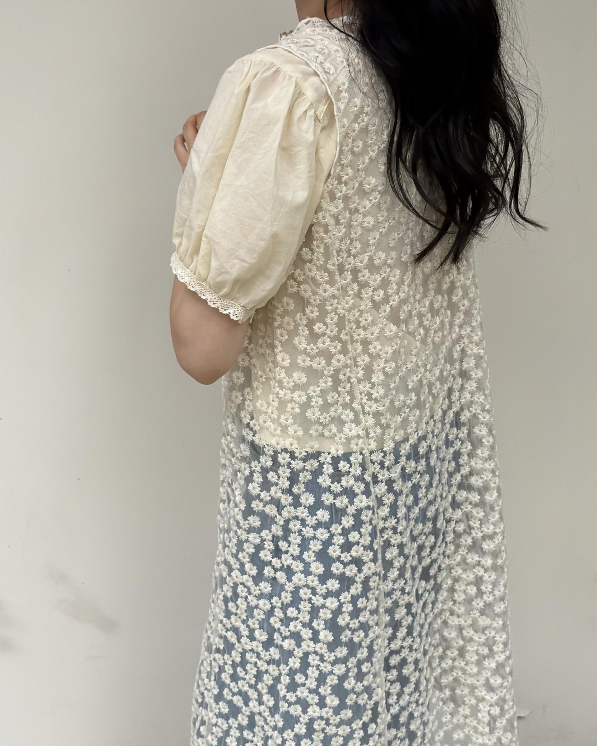 flan lace blouse (cream/ivory)