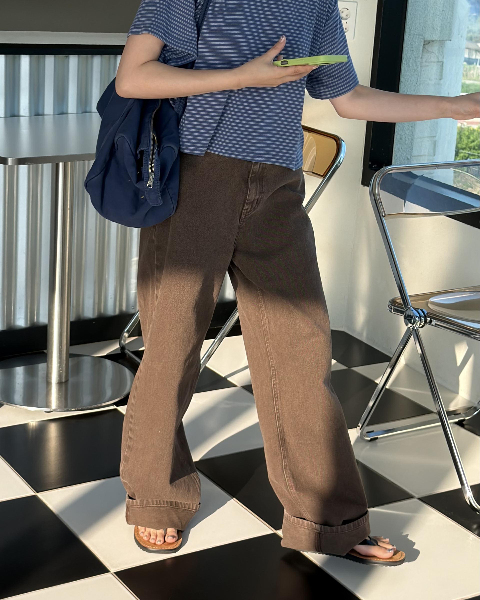 moon dying pants (brown/blue)