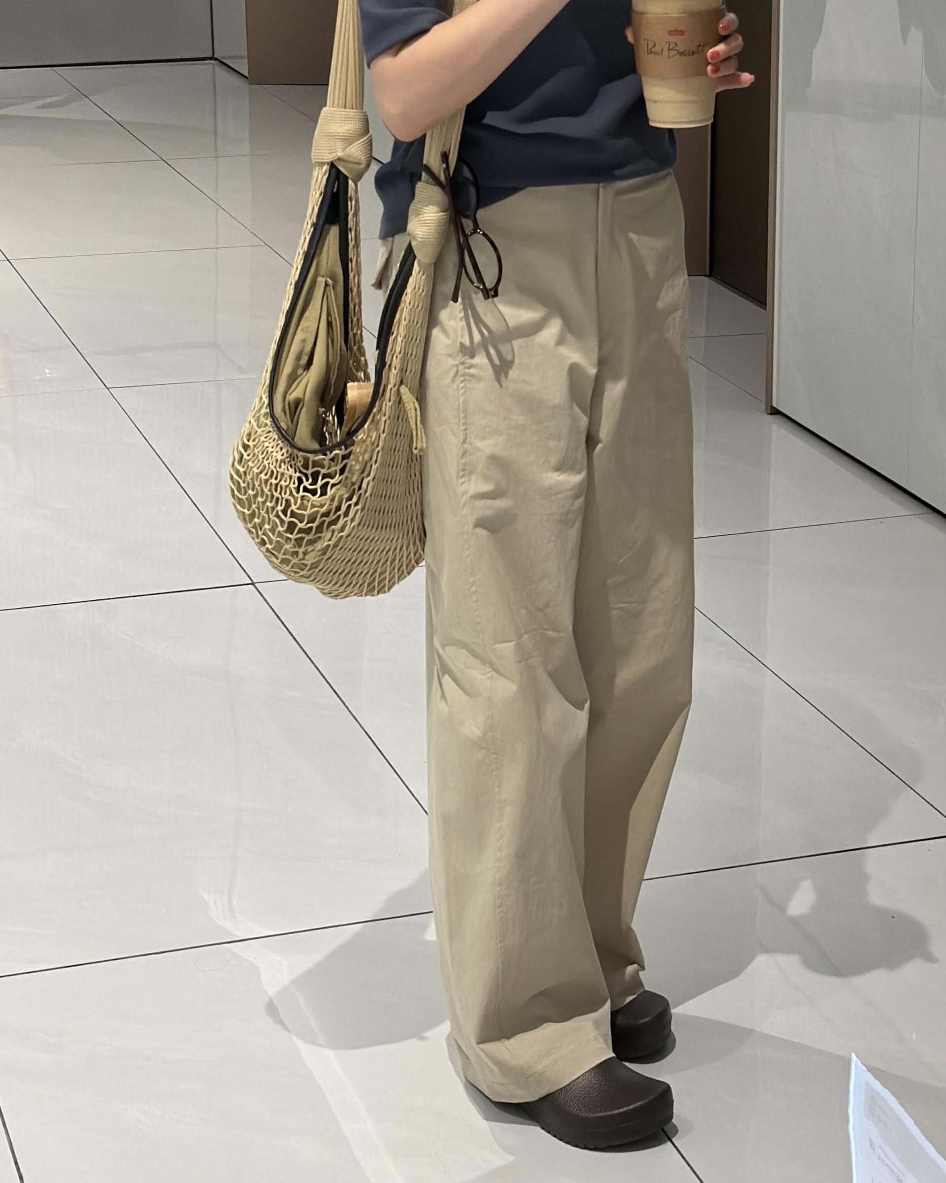 sand cotton pants (milk beige)