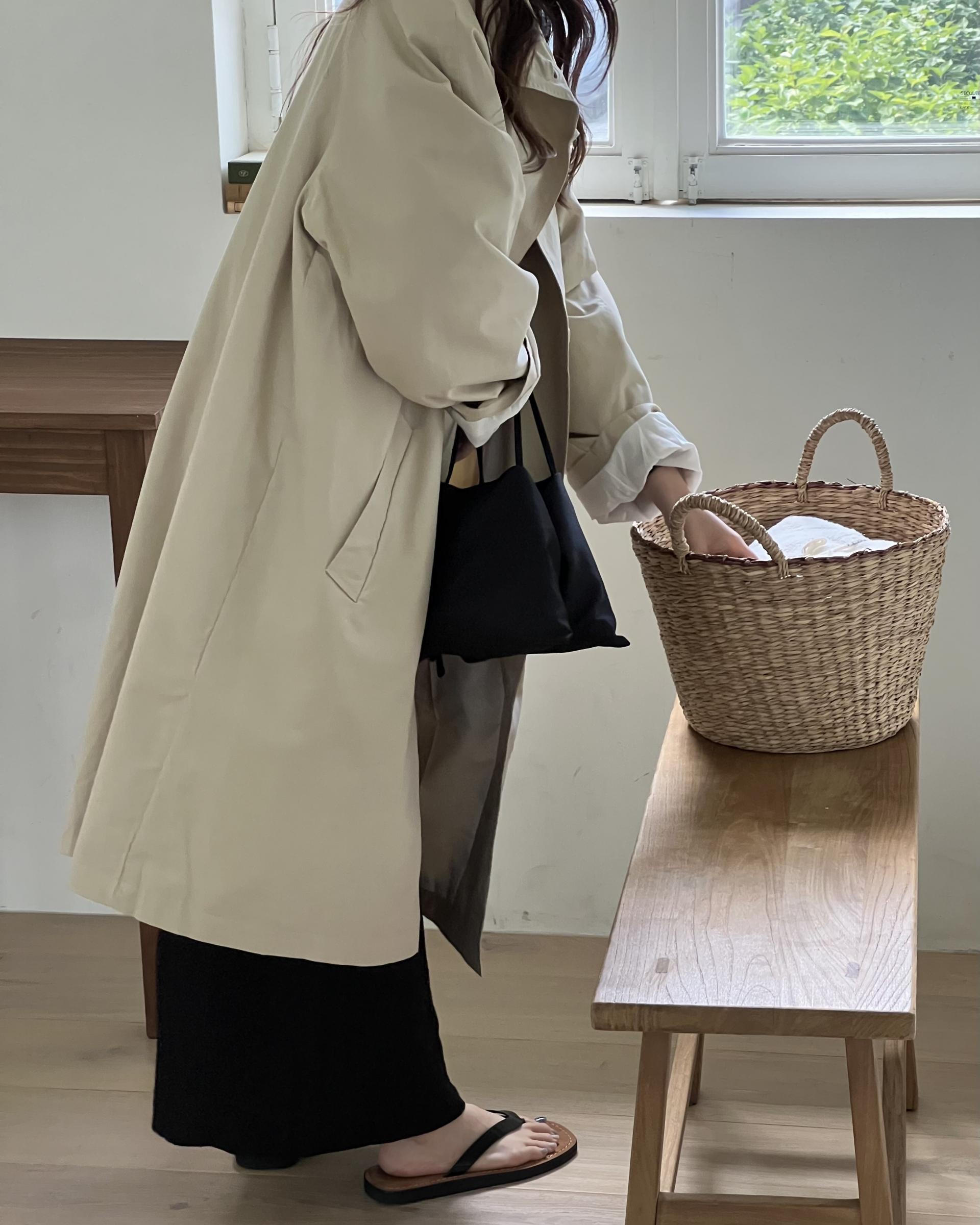 post single trench coat (beige)