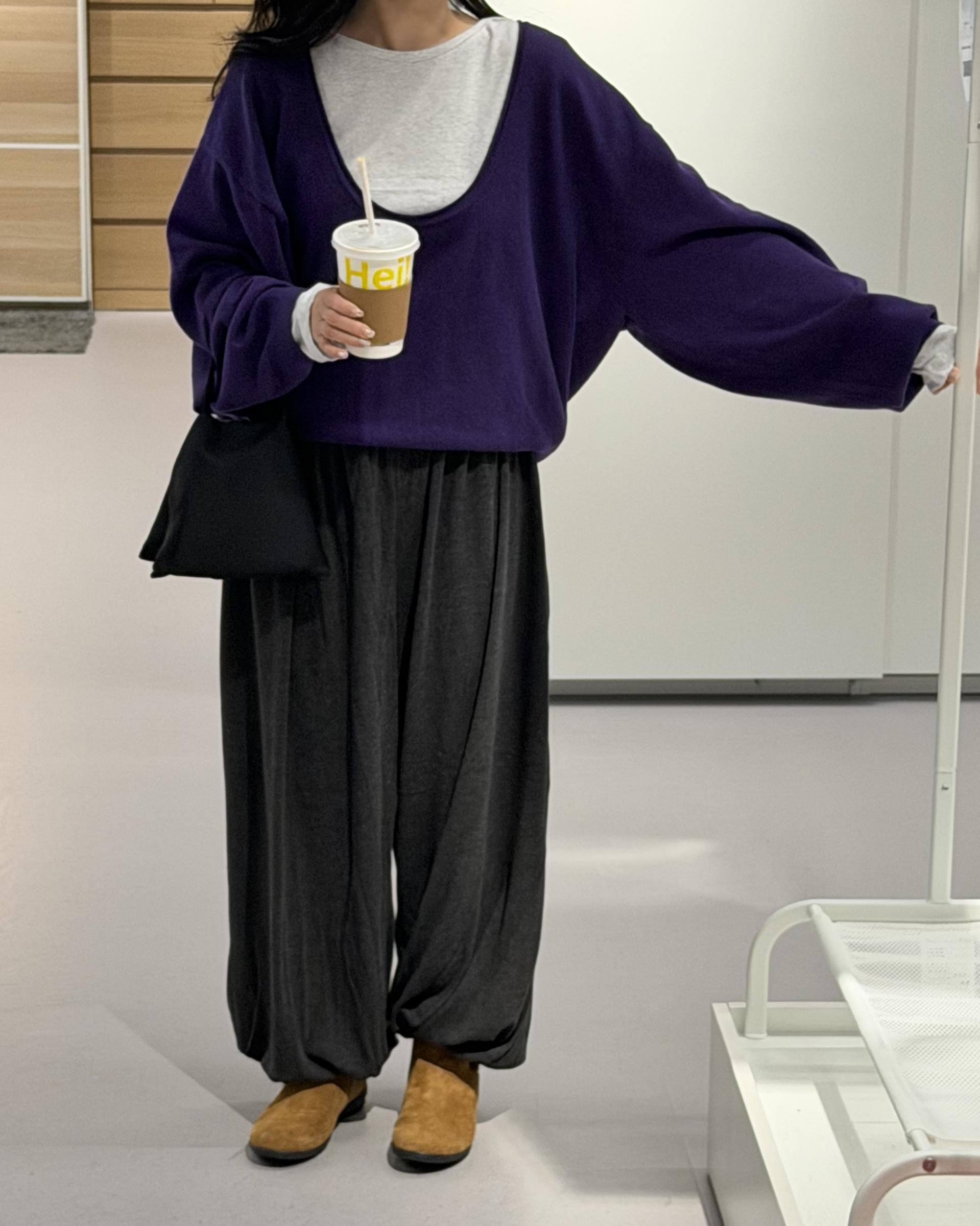 savanna harem pants (purple/charcoal/grey)