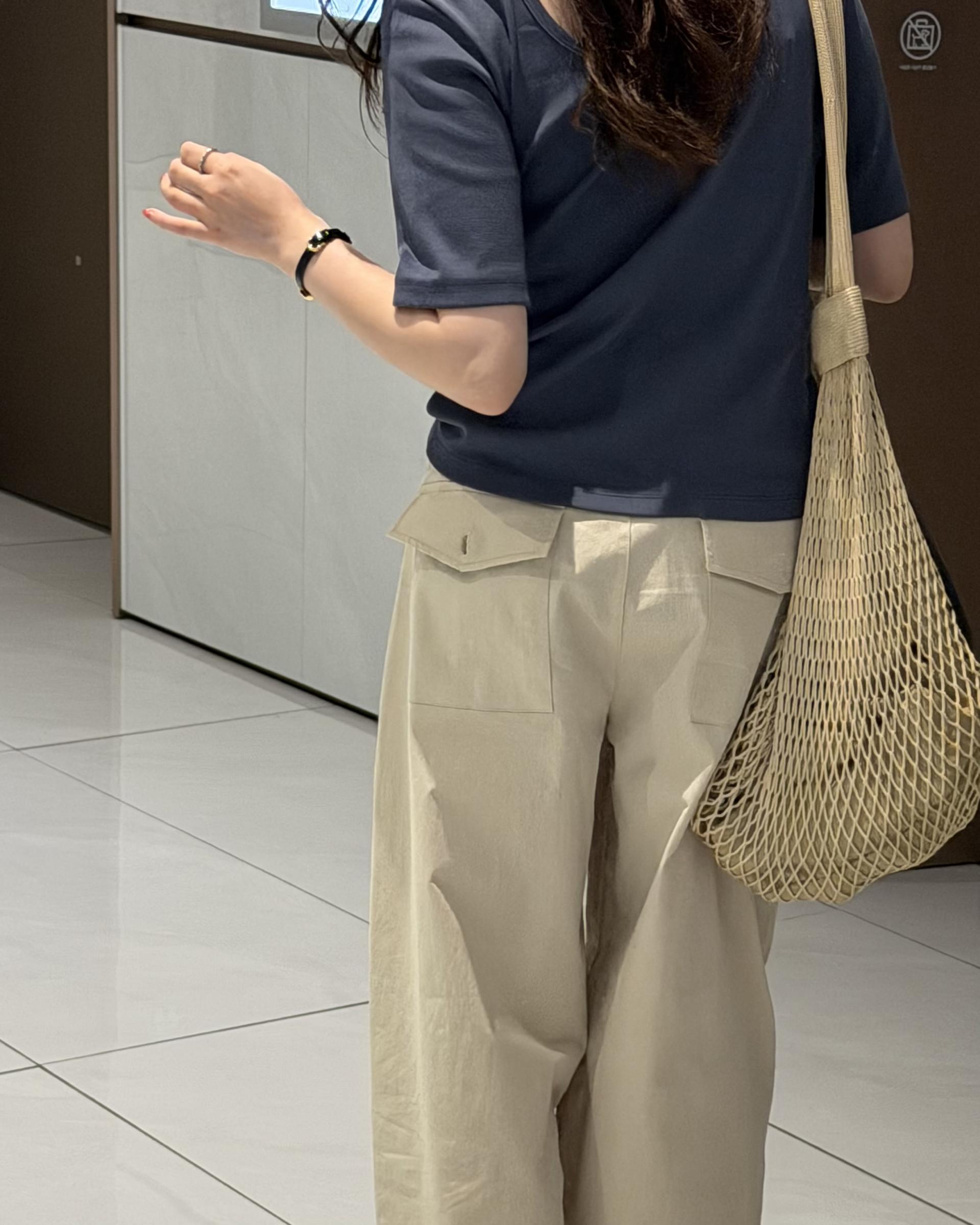 sand cotton pants (milk beige)