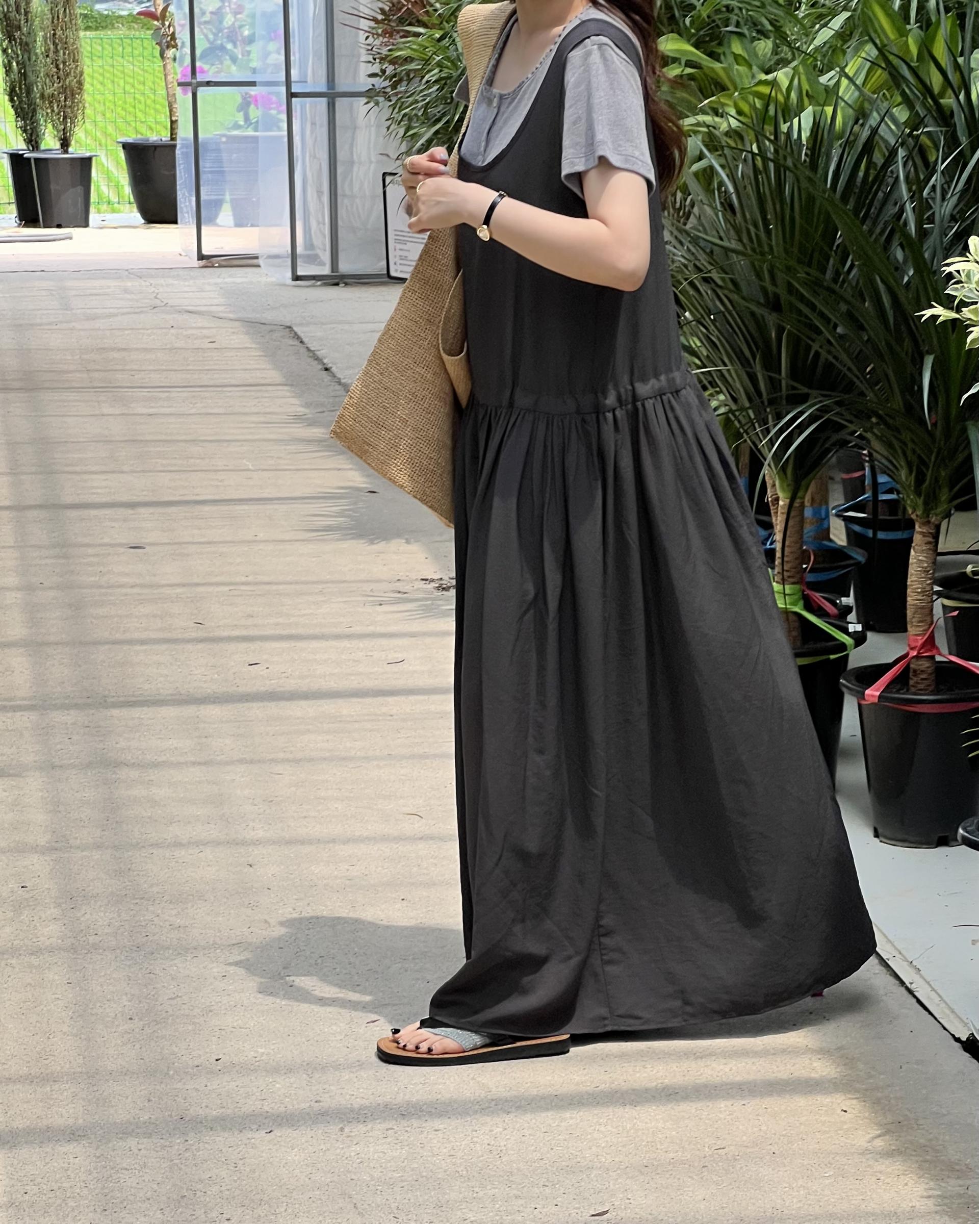 oatmeal dress (charcoal/cream)