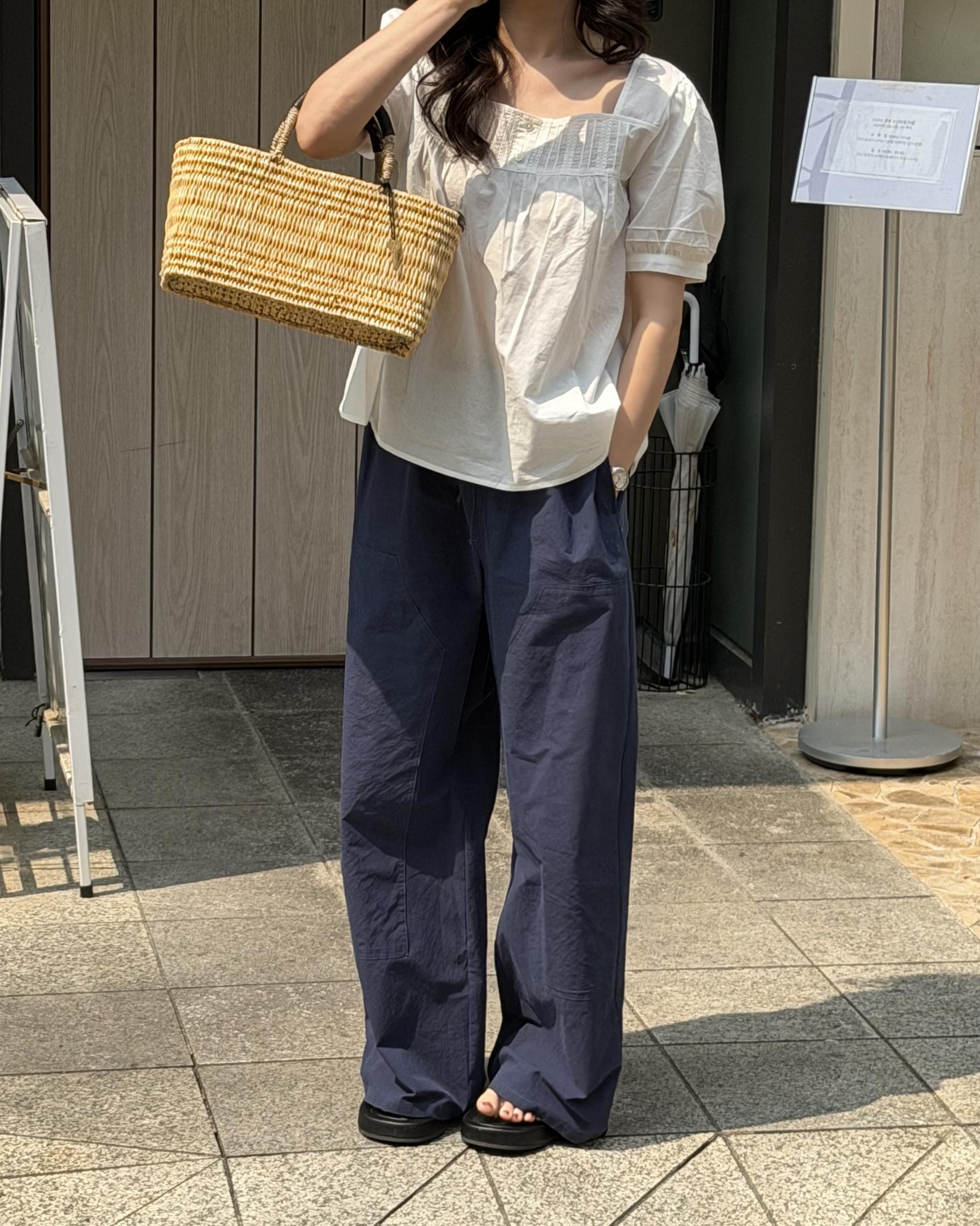 rusk cotton pants (charcoal/navy)
