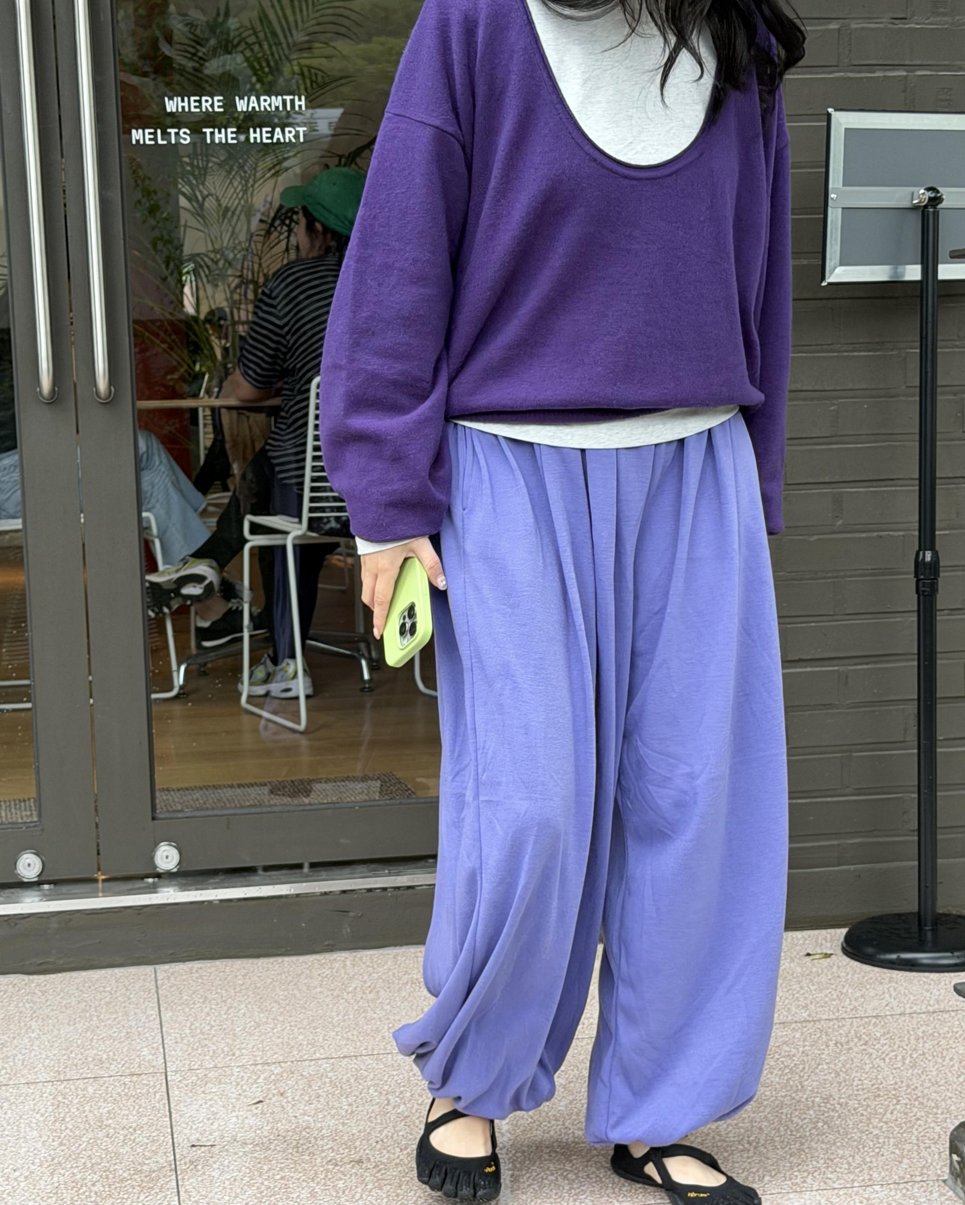 savanna harem pants (purple/charcoal/grey)