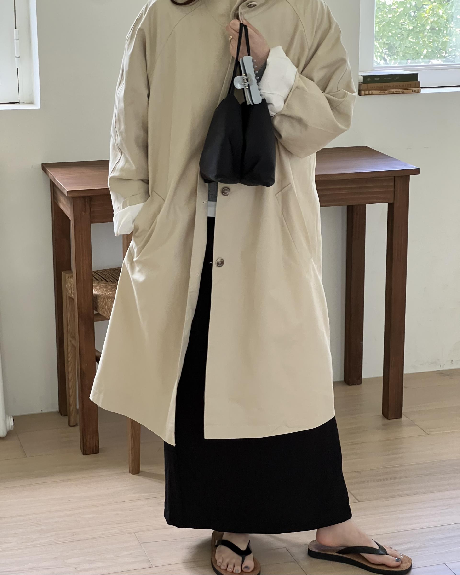 base wrinkle skirt (black/cream)