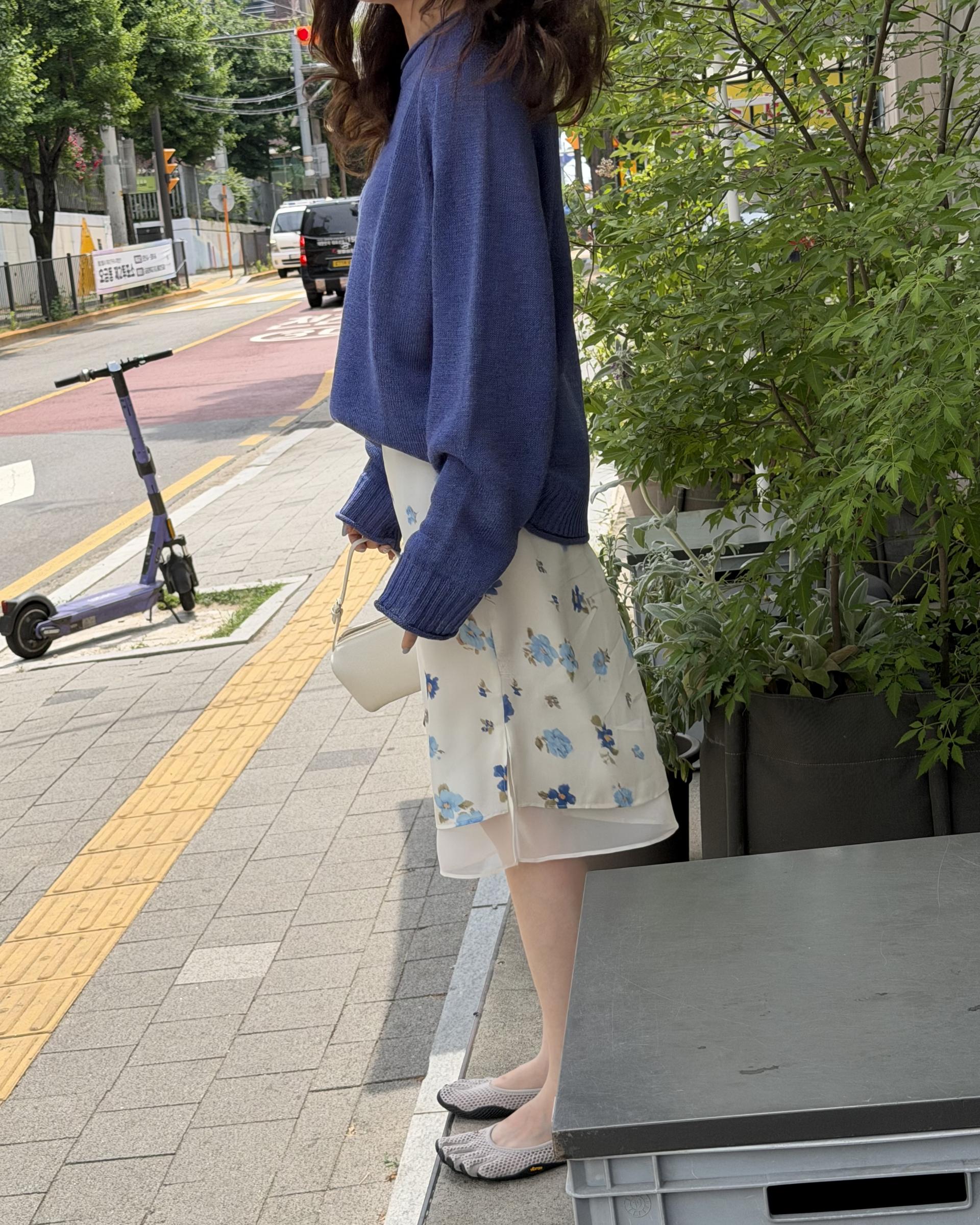 zen flower skirt (cream/mint)