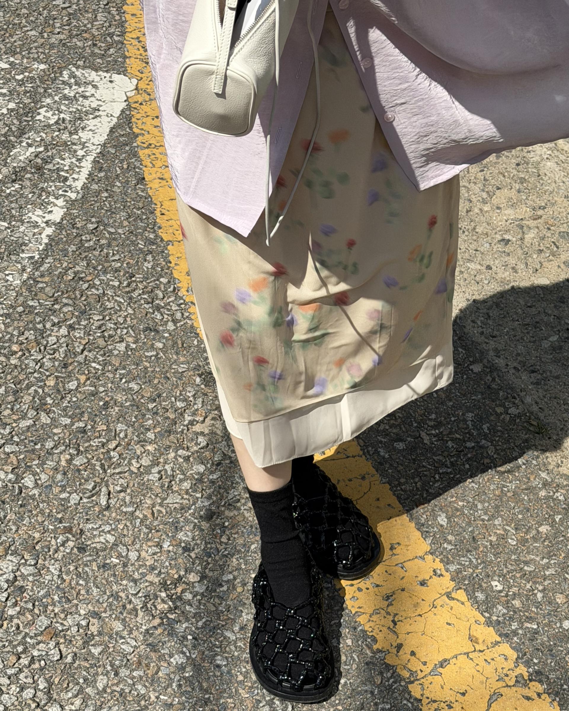 bong bong skirt (beige/black)