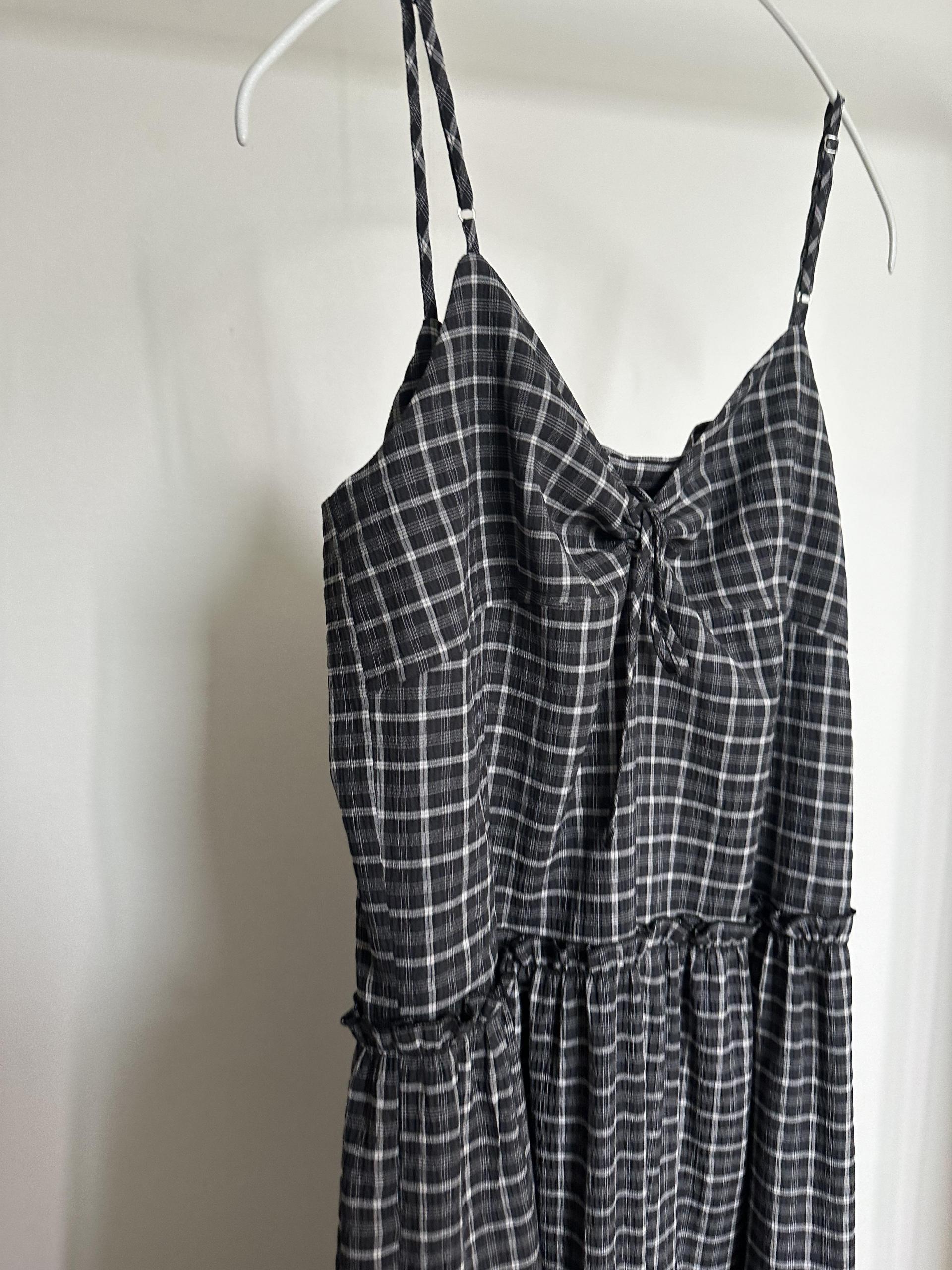 kate check dress (black/blue)