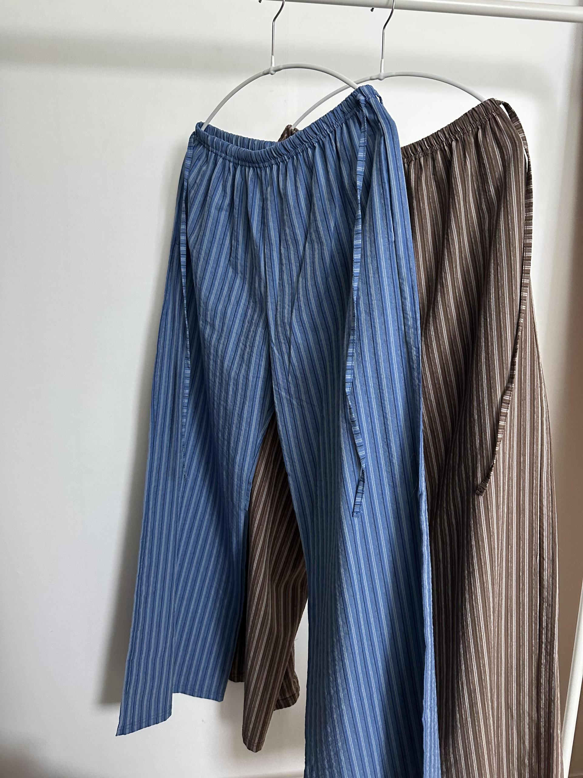 zinny stripe pants (blue/brown)