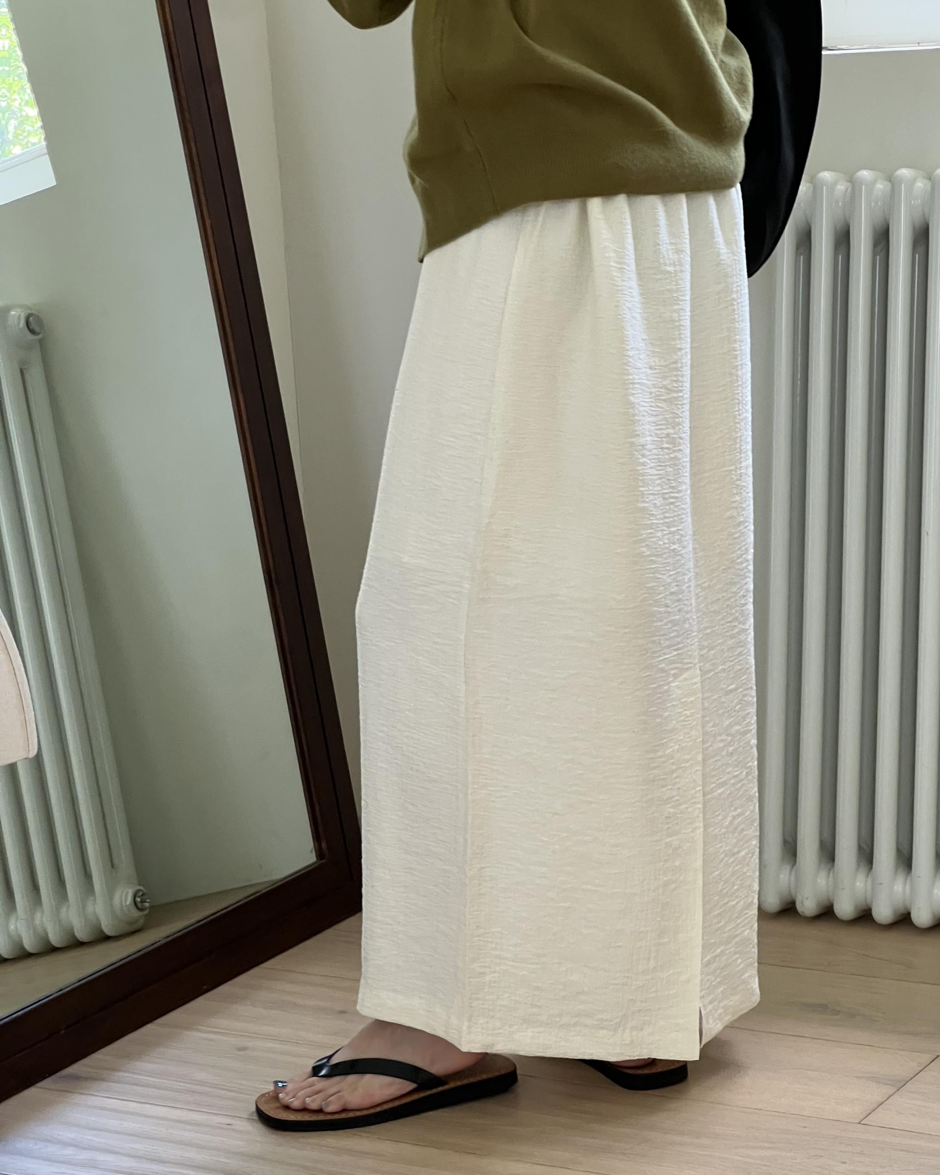 base wrinkle skirt (black/cream)