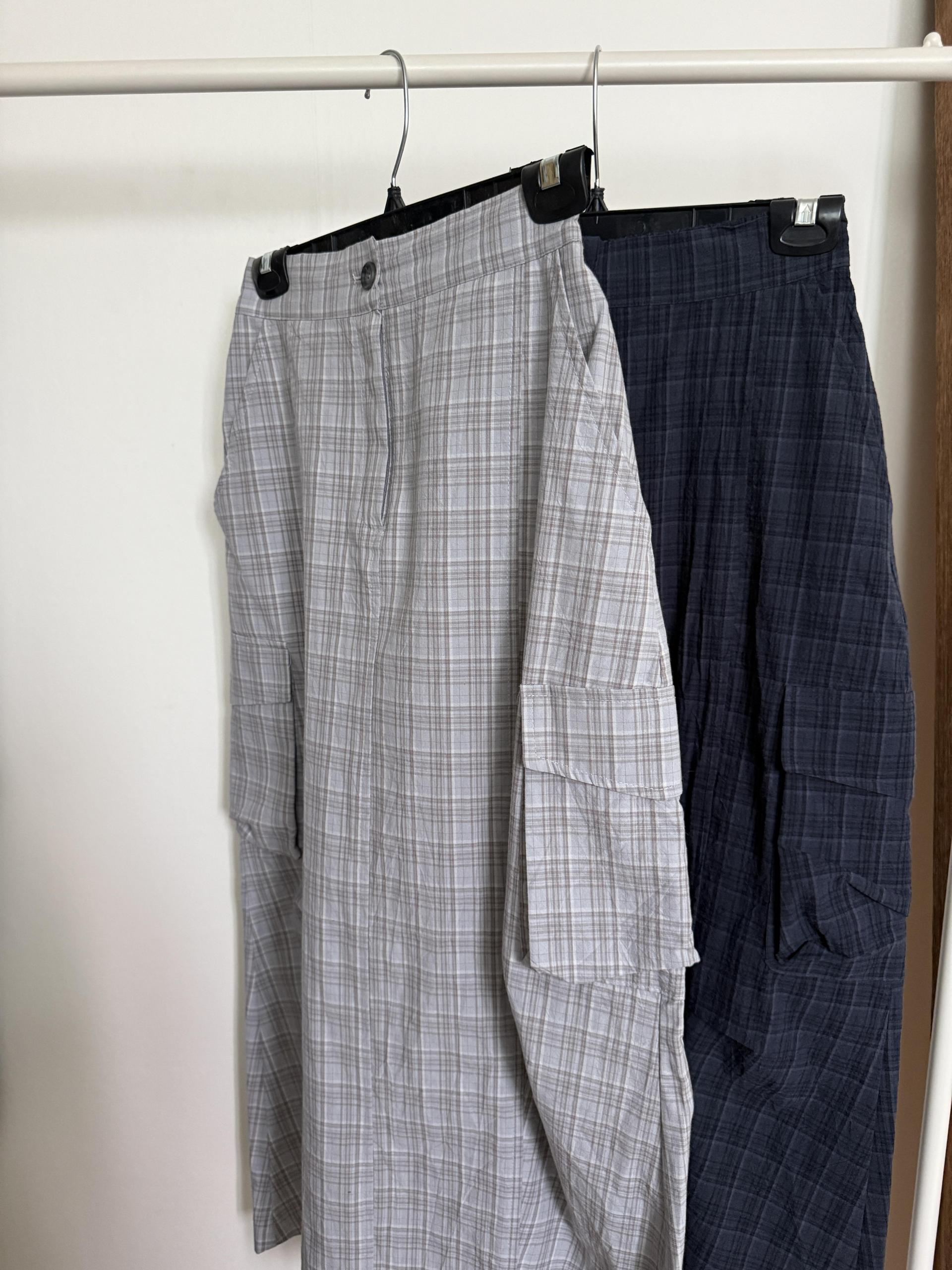 teddy check skirt (grey/navy)