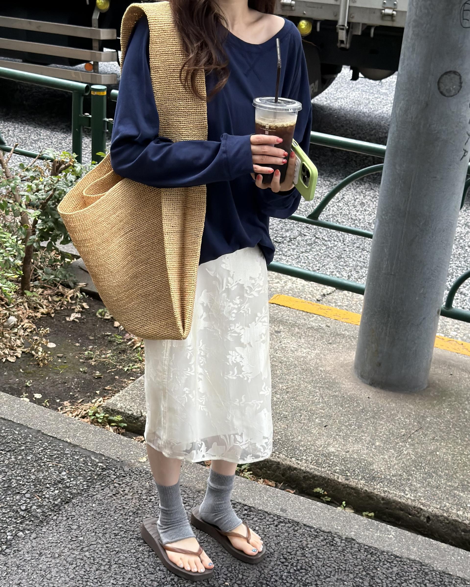 gloria midi skirt (charcoal/cream)