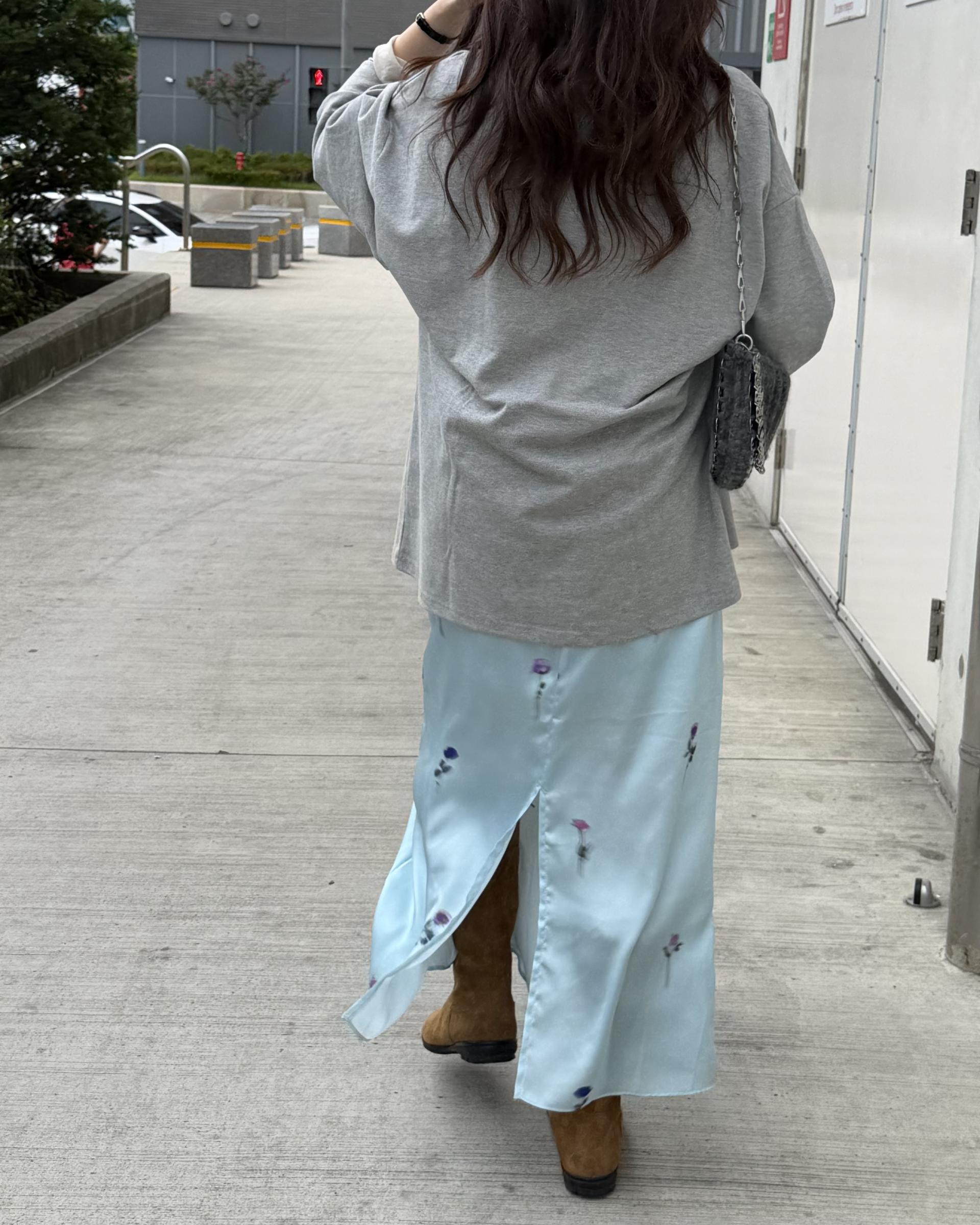 domingo flower skirt (sky blue)