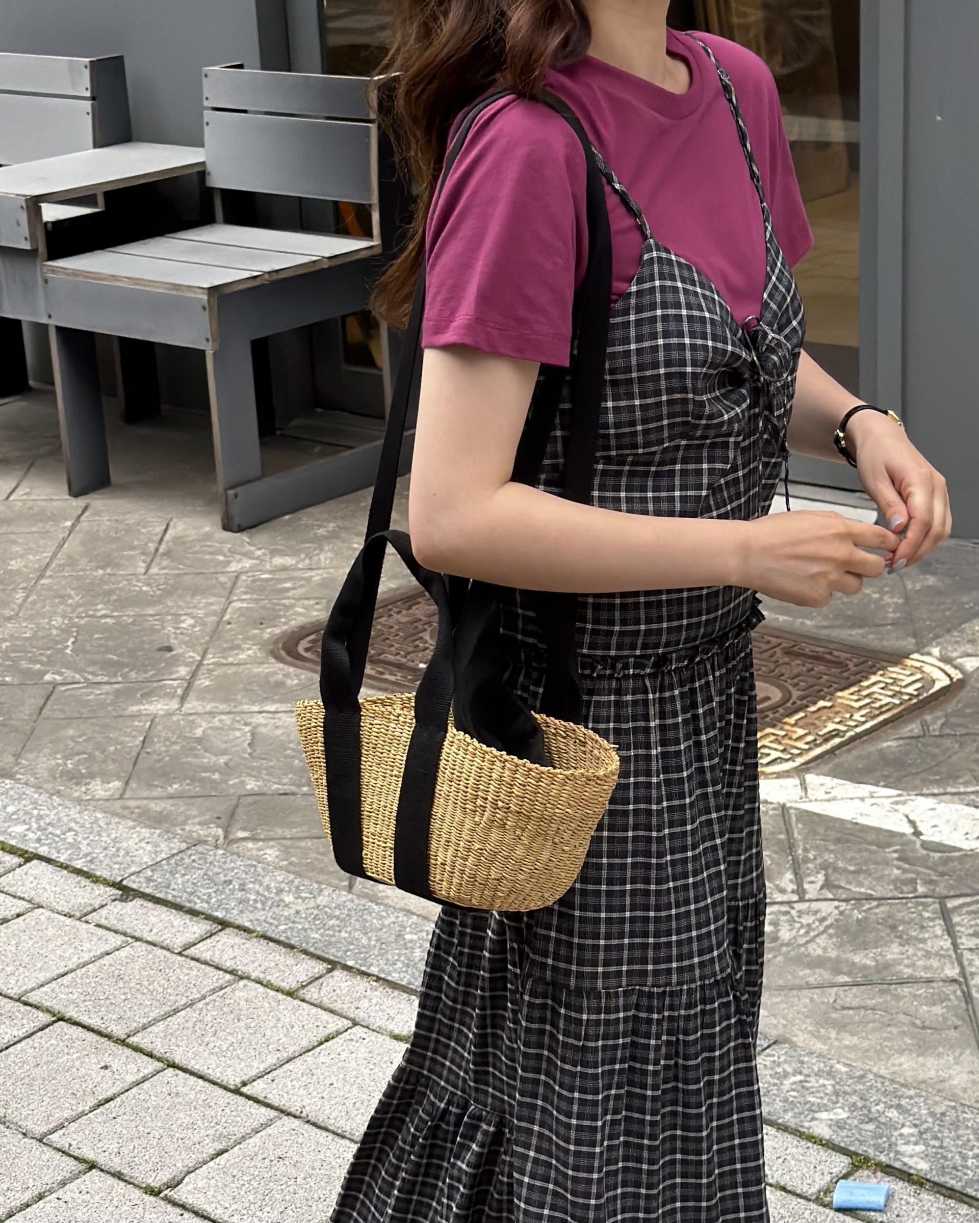 kate check dress (black/blue)