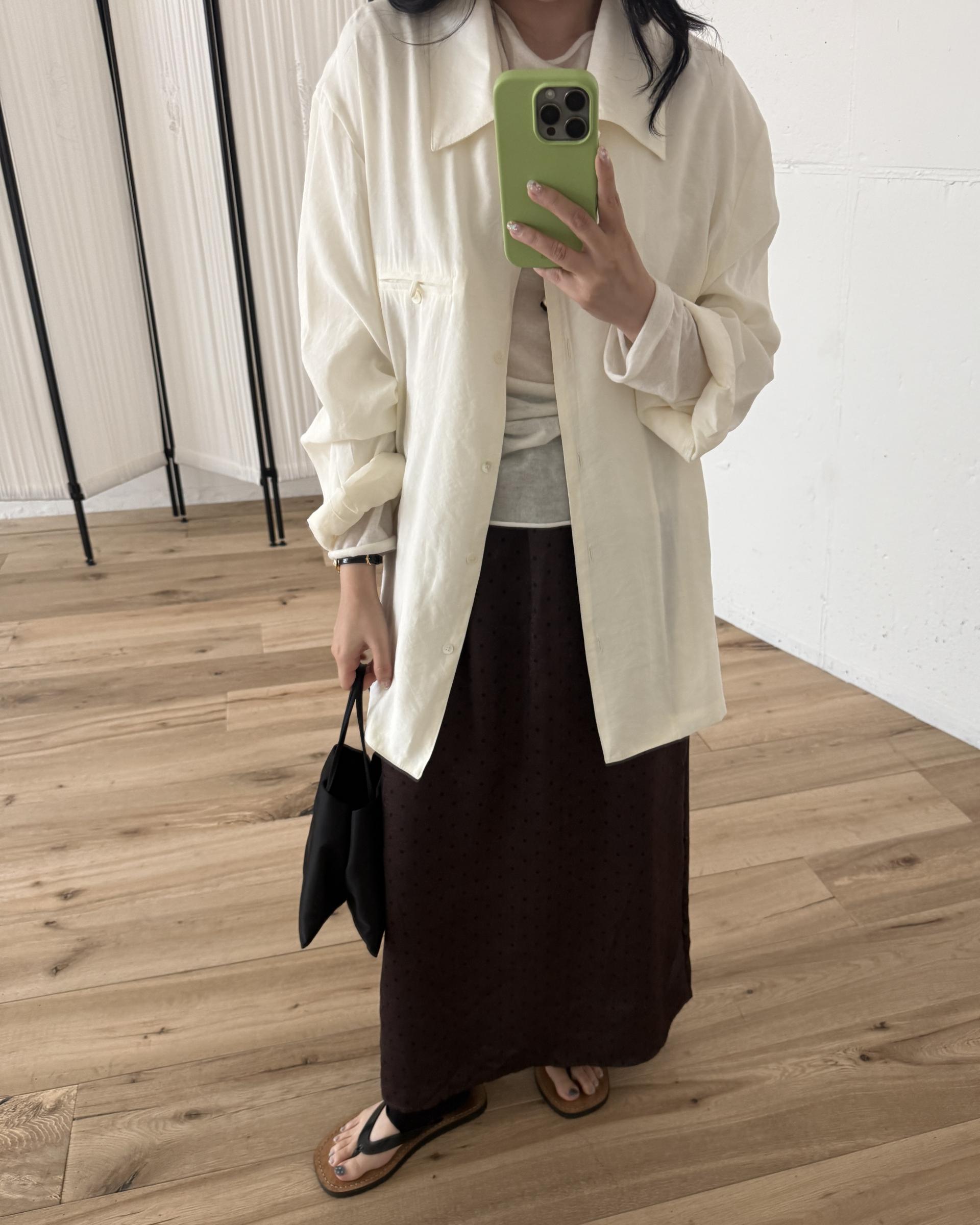 prim button blouse (brown/navy/cream) ์