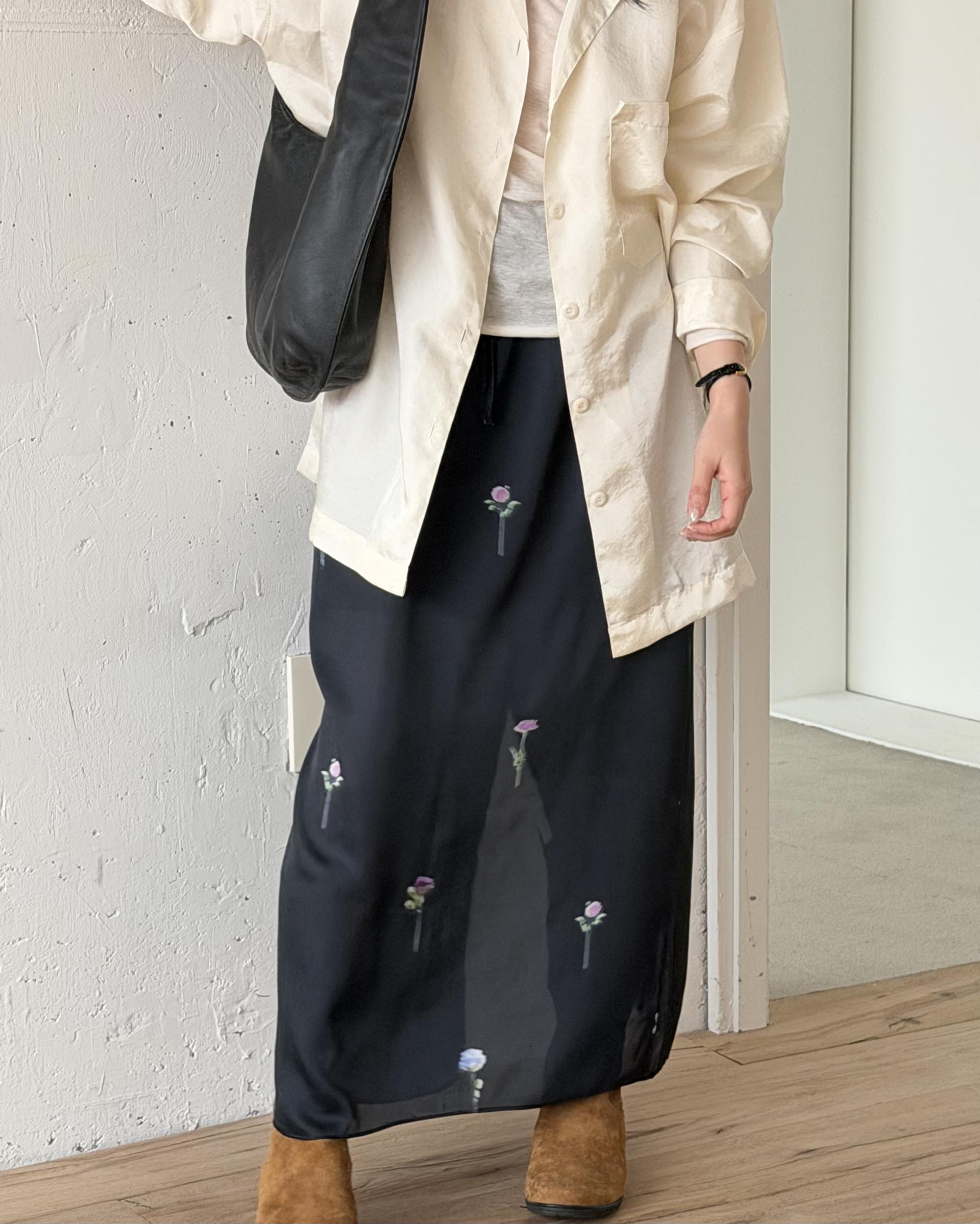 domingo flower skirt (sky blue)