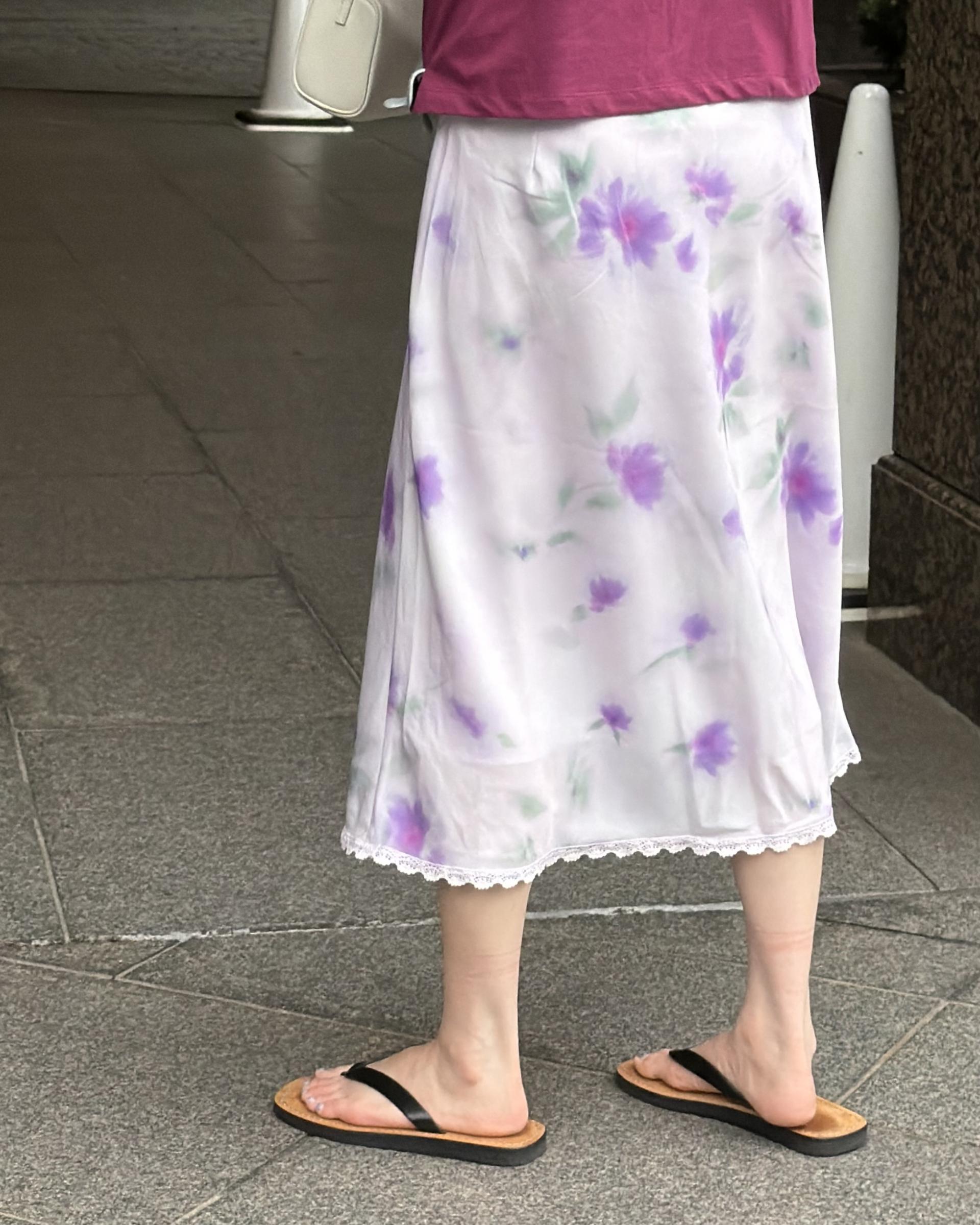 palette lace skirt (grey/purple)