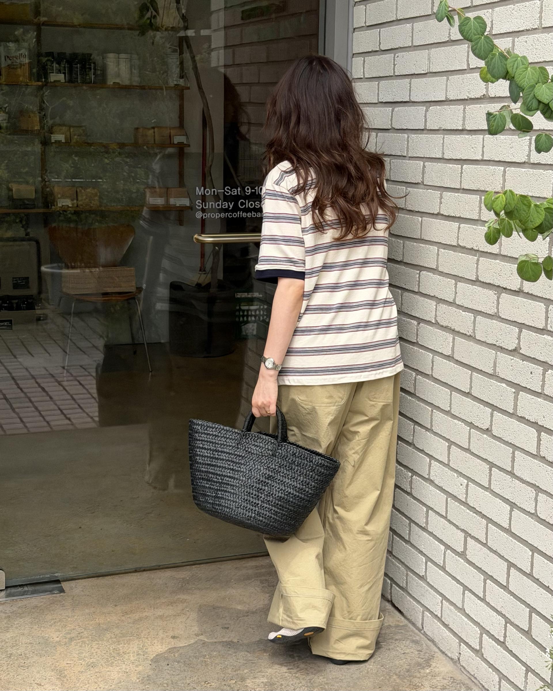 liberty stripe top (cream/orange)