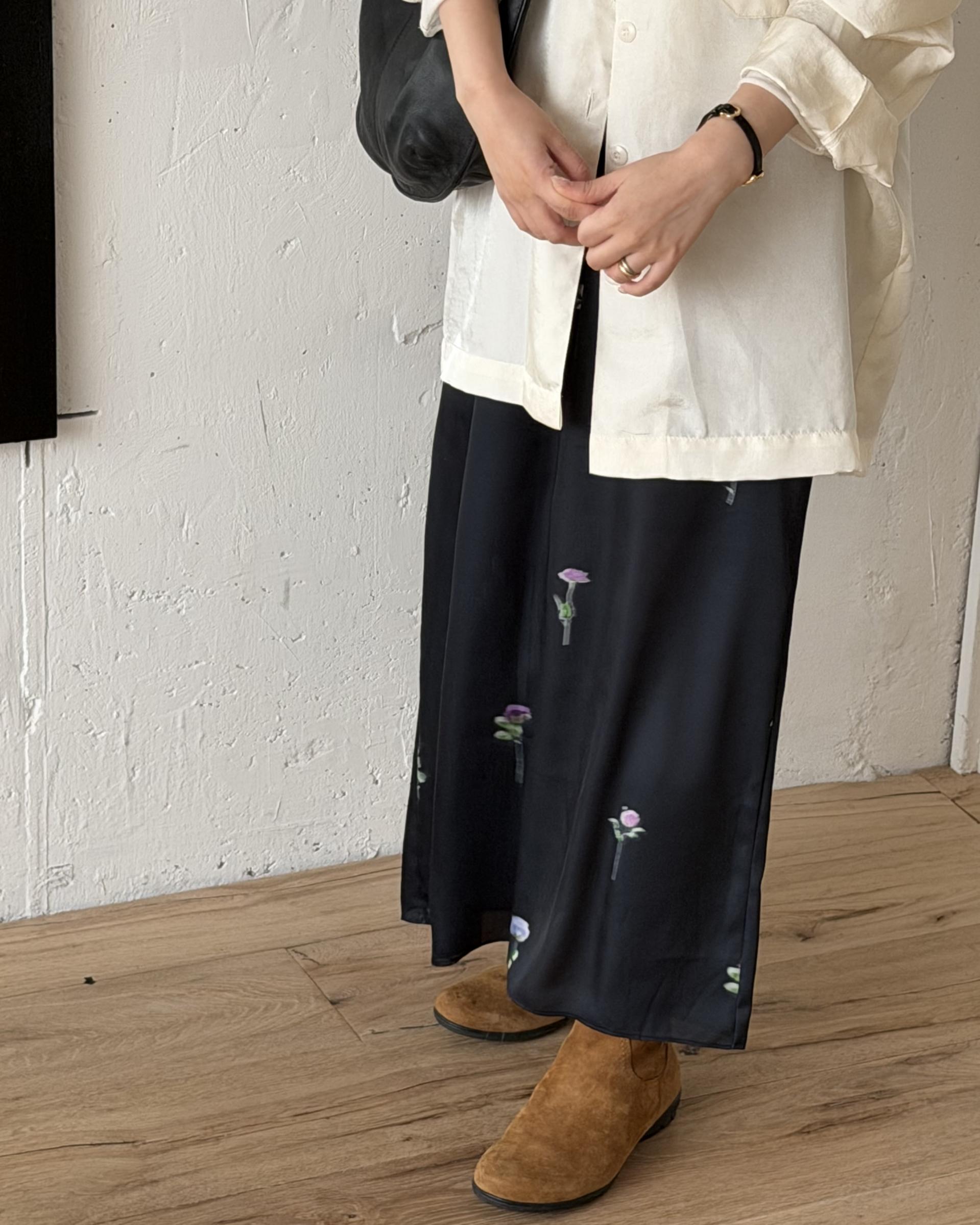 domingo flower skirt (sky blue)