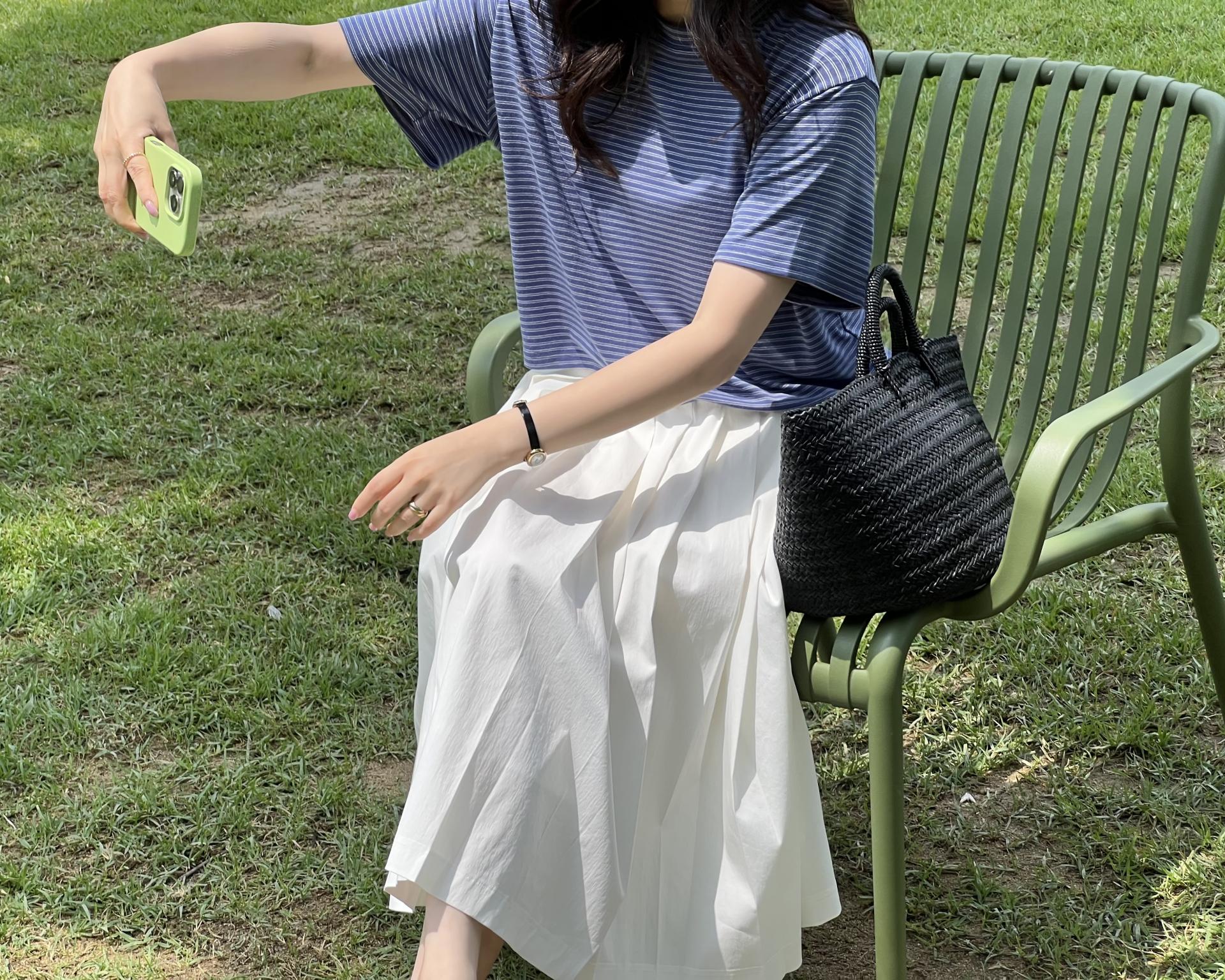 madeleine pleats skirt (check/cream)