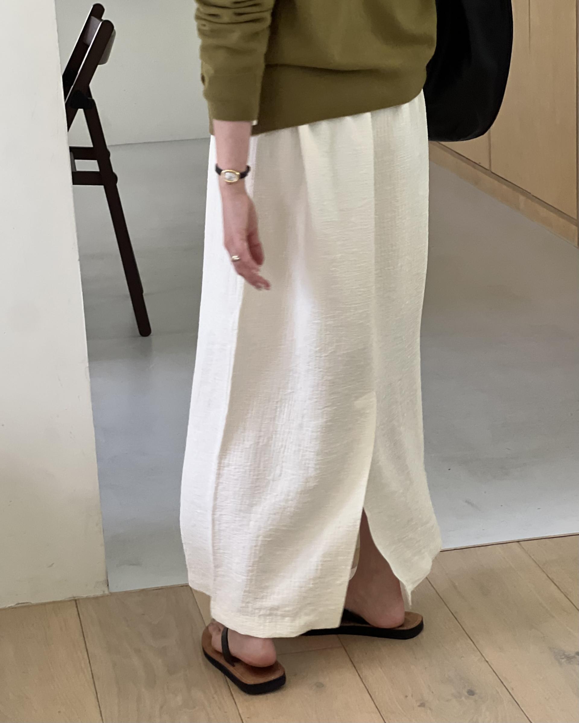 base wrinkle skirt (black/cream)