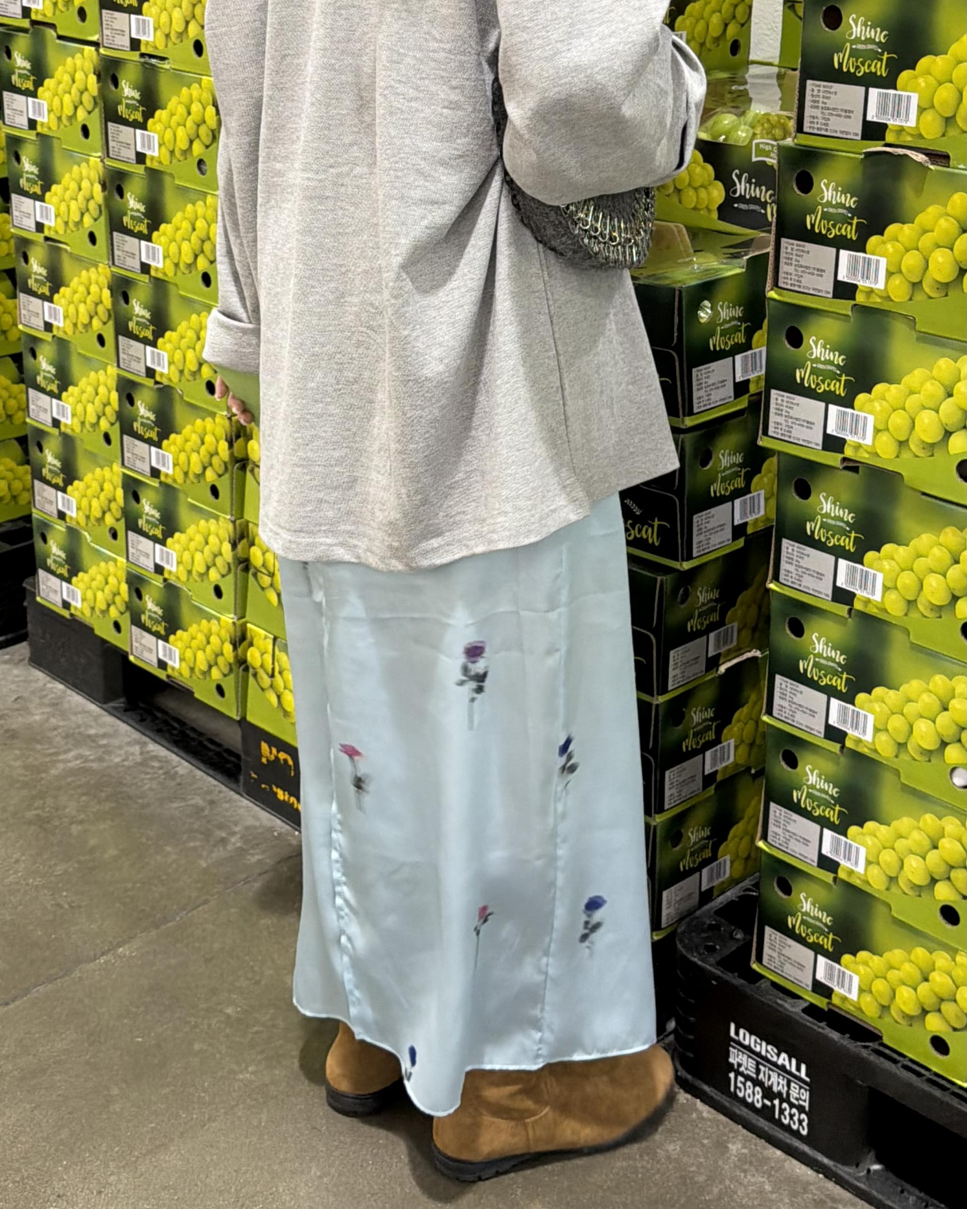 domingo flower skirt (sky blue)