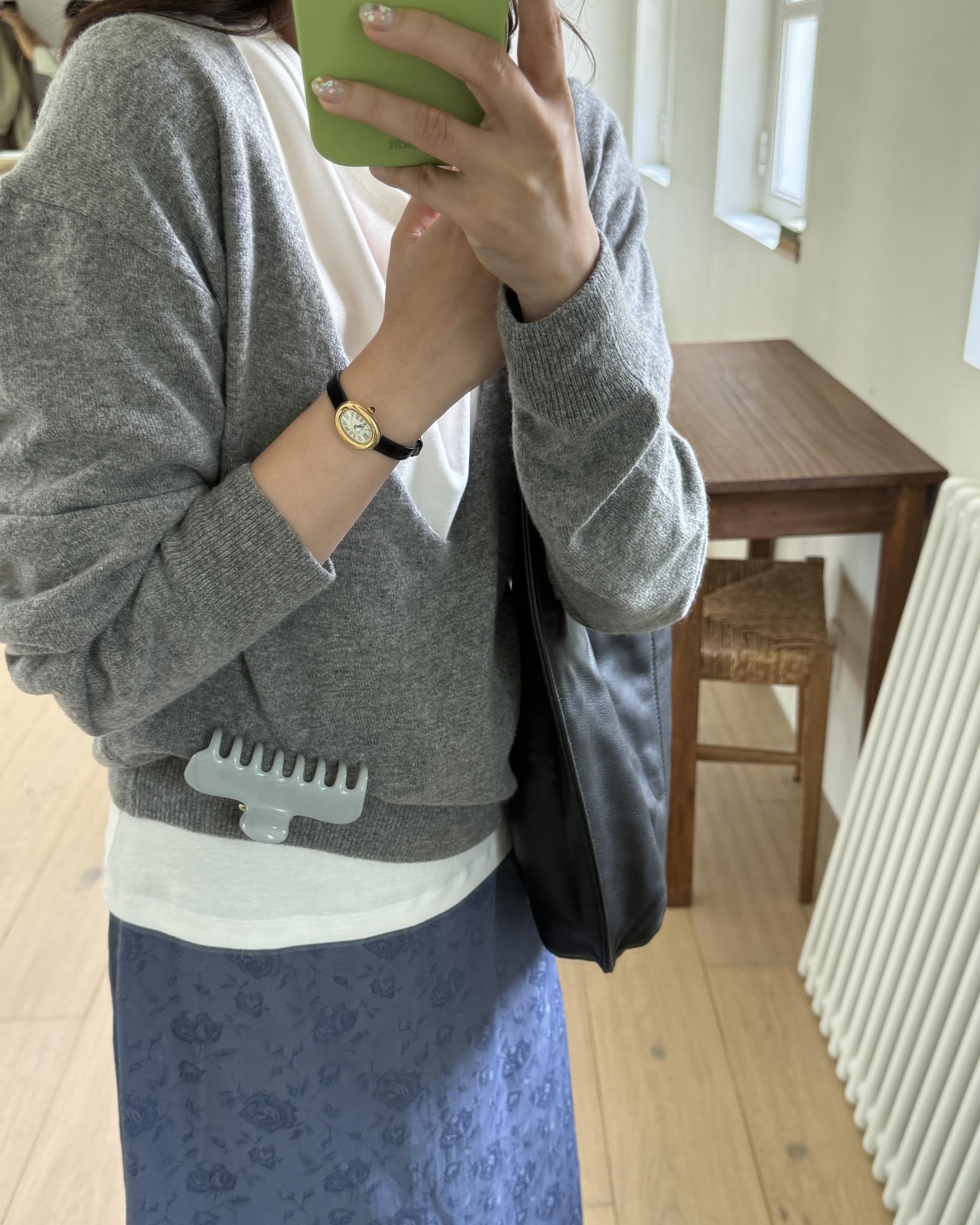 till deep v-neck knit (grey)