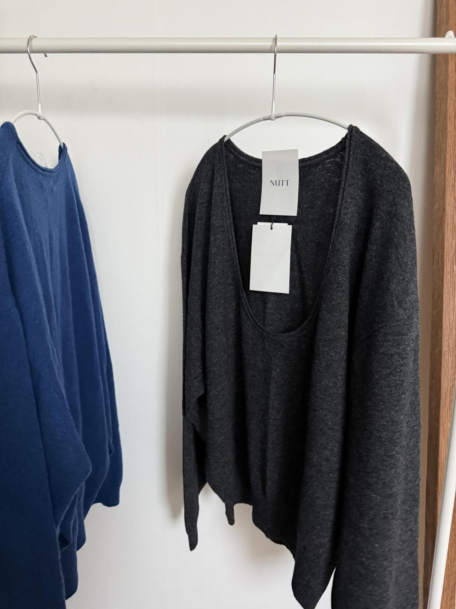 fuego u-neck knit (purple/charcoal/blue/pale grey)