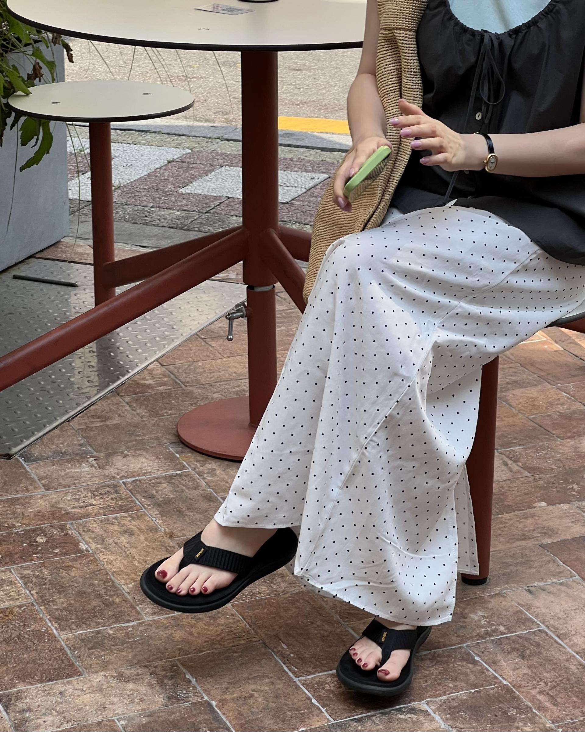 dot maxi skirt