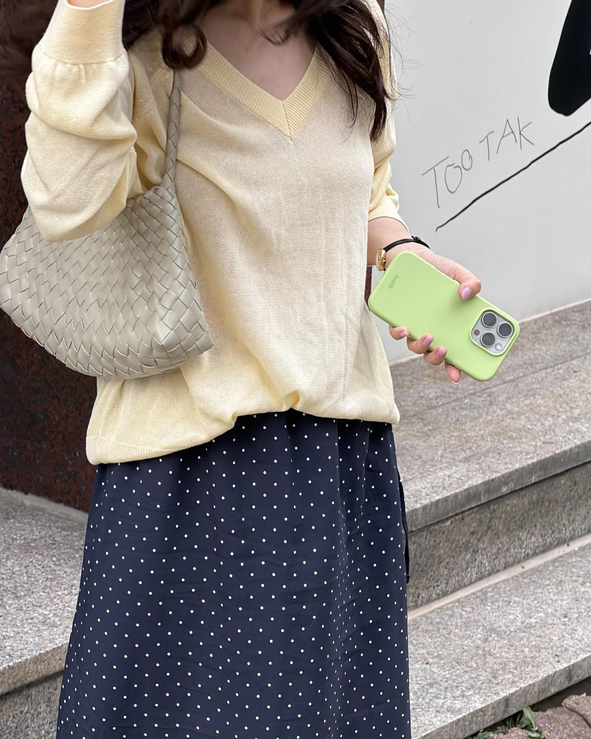 dot maxi skirt