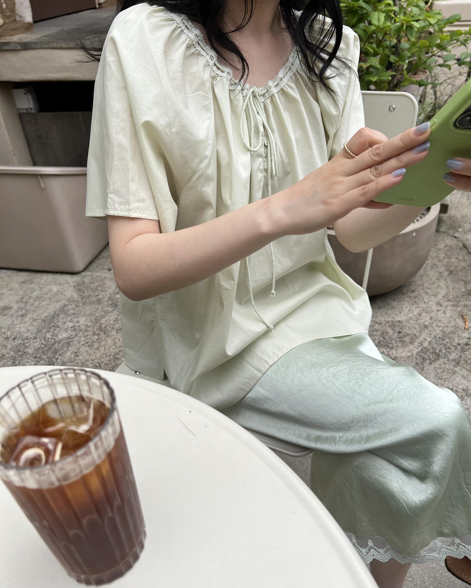 botanic blouse (mint/white)