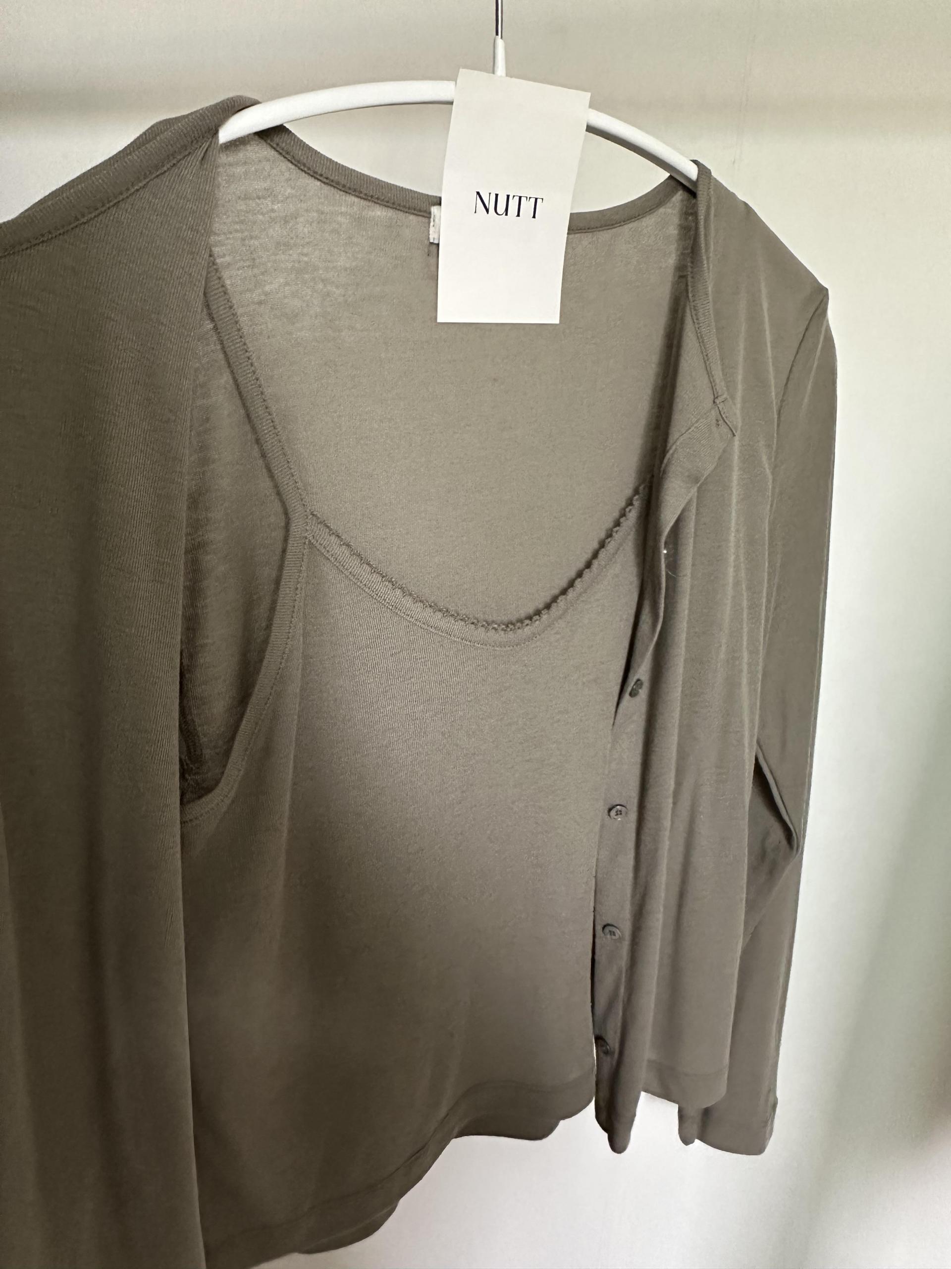 thin cardigan set (navy/khaki)