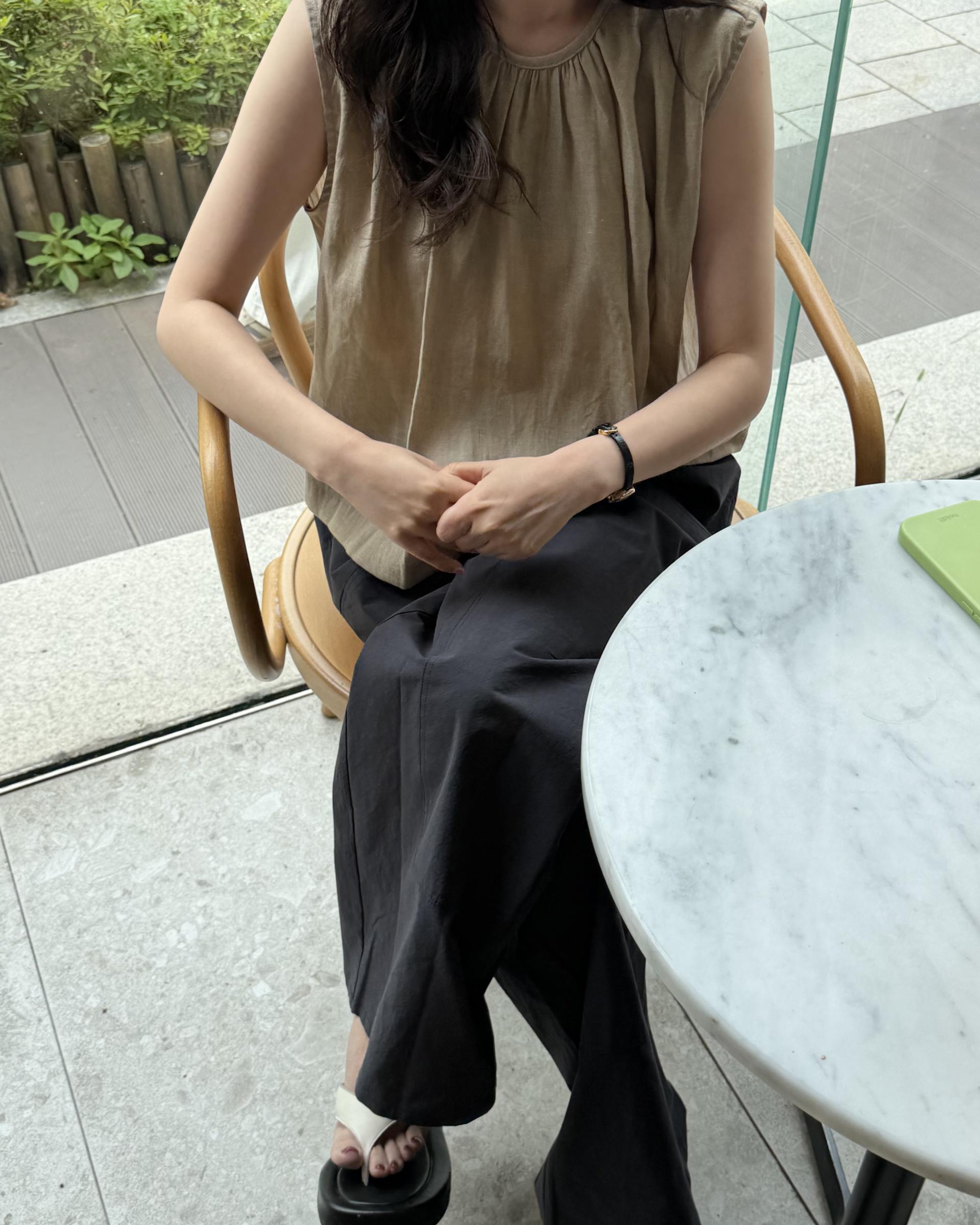 moris blouse (brown/cream)