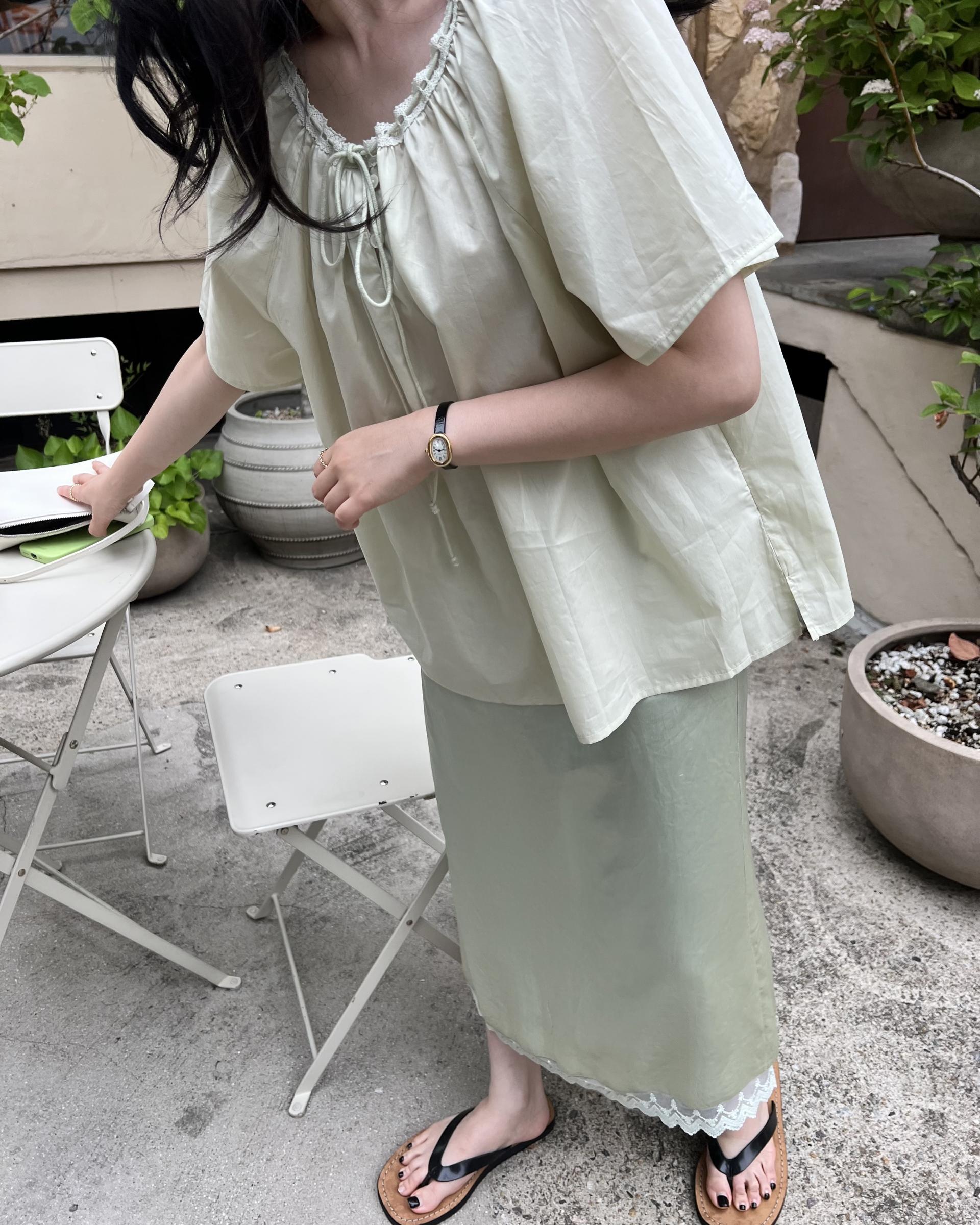 botanic blouse (mint/white)