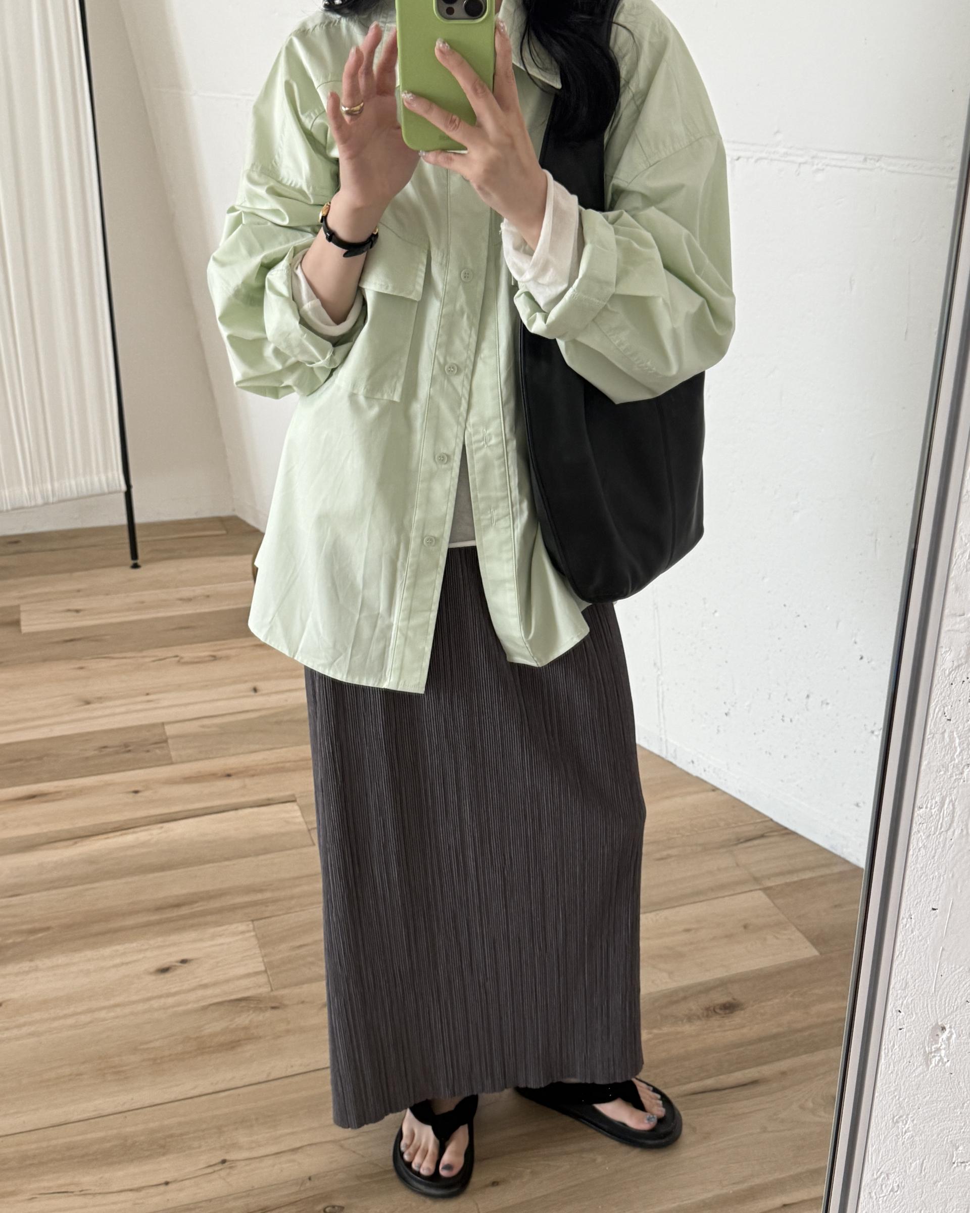 over pocket shirt (mint)