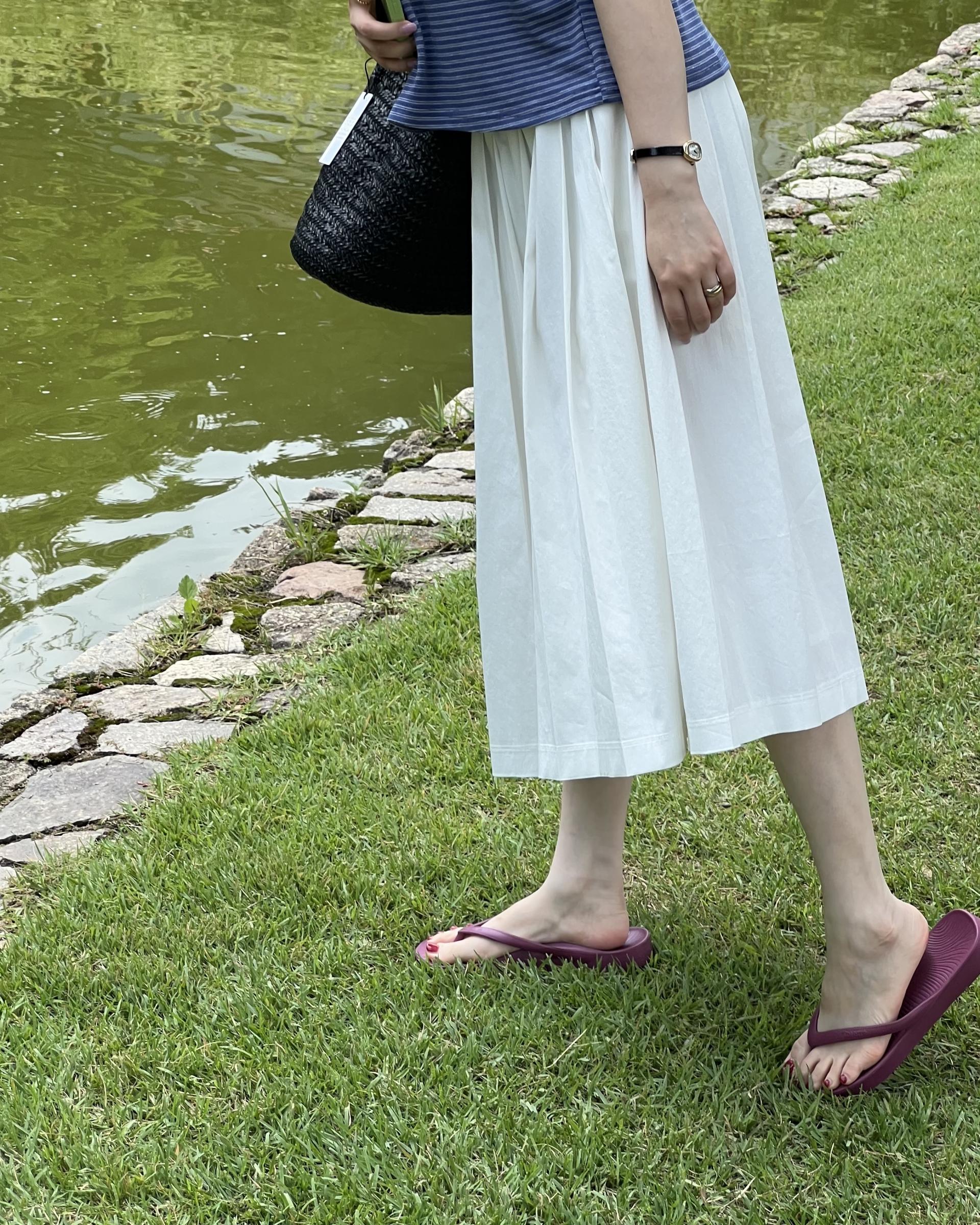 madeleine pleats skirt (check/cream)