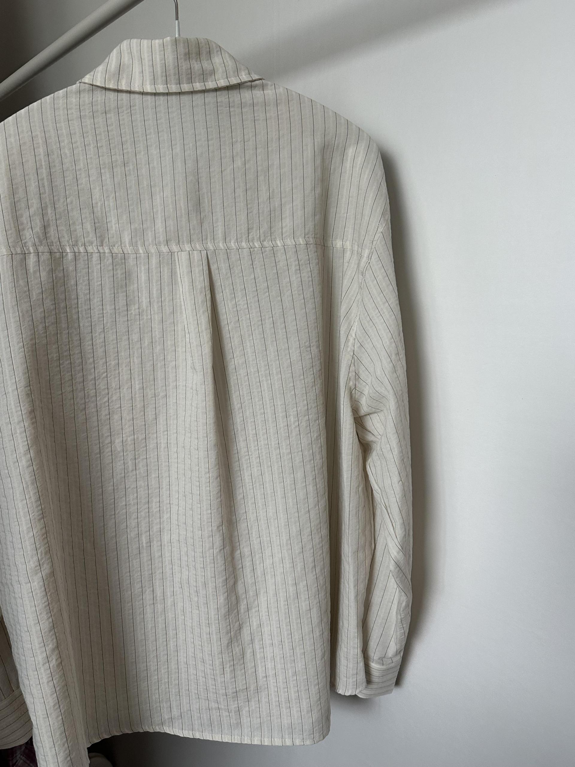 tacit stripe shirt (beige/blue)