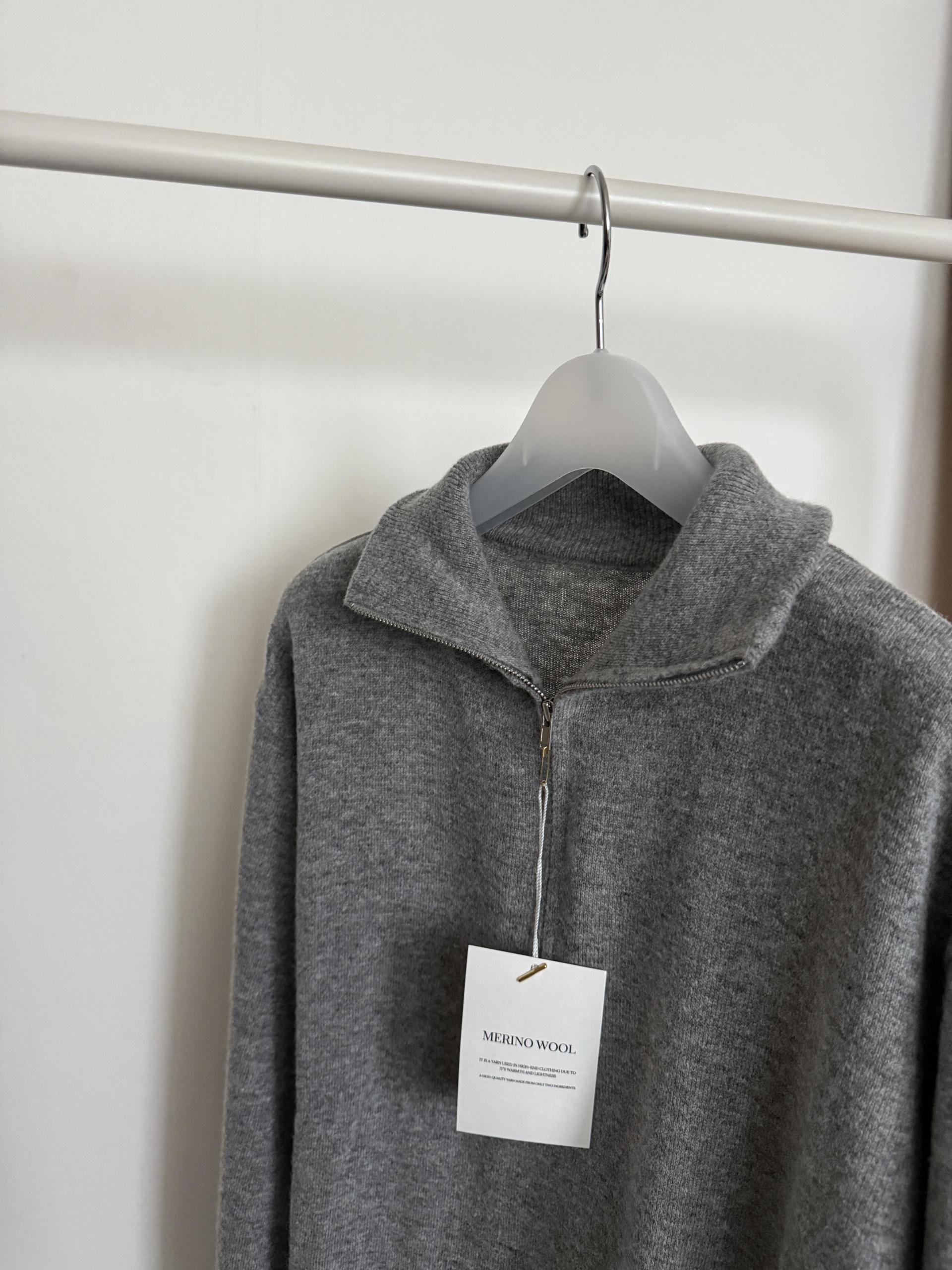 coco knit zip-up (navy/beige/grey)