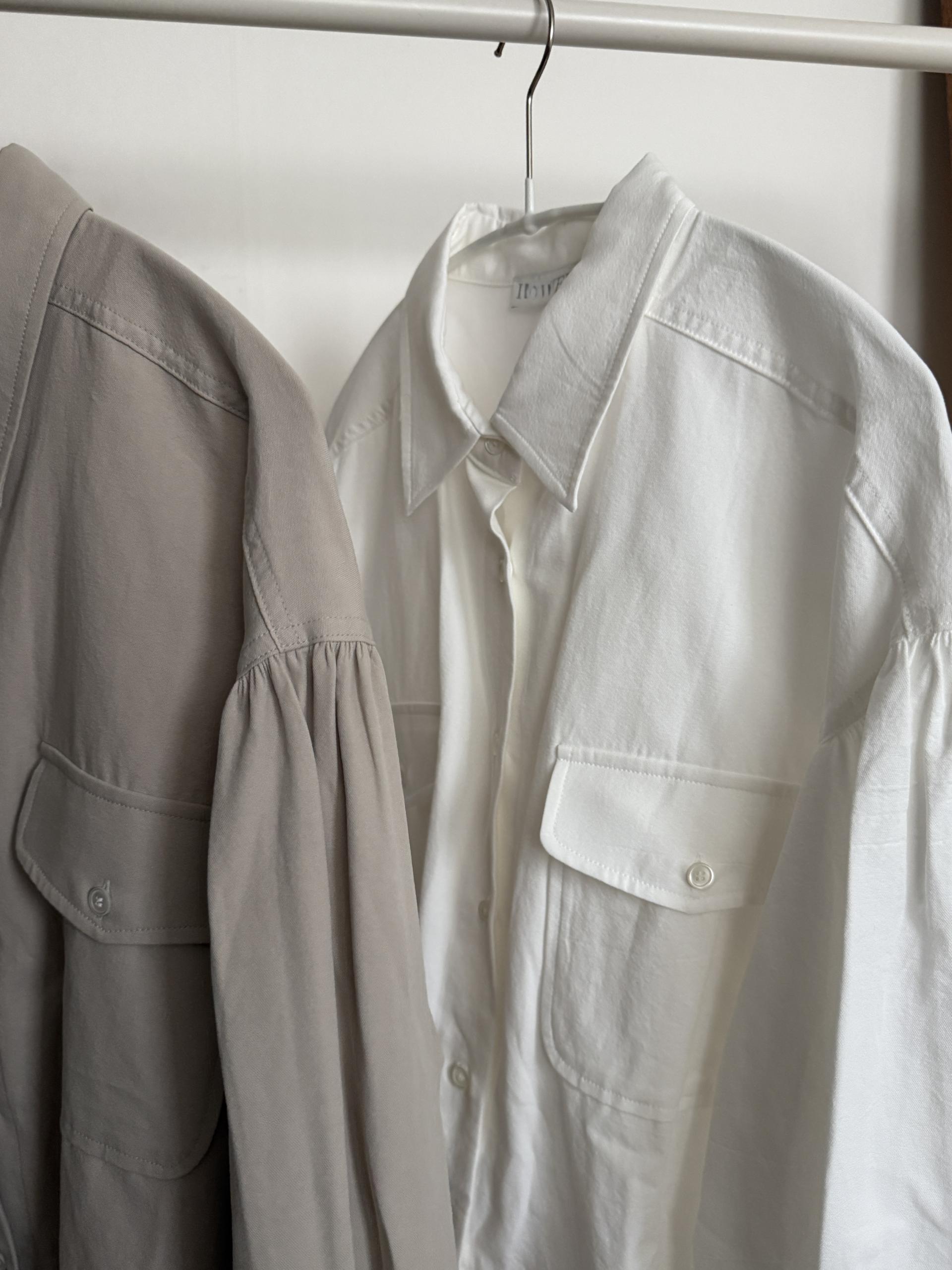magnet shirring blouse (cream/beige)