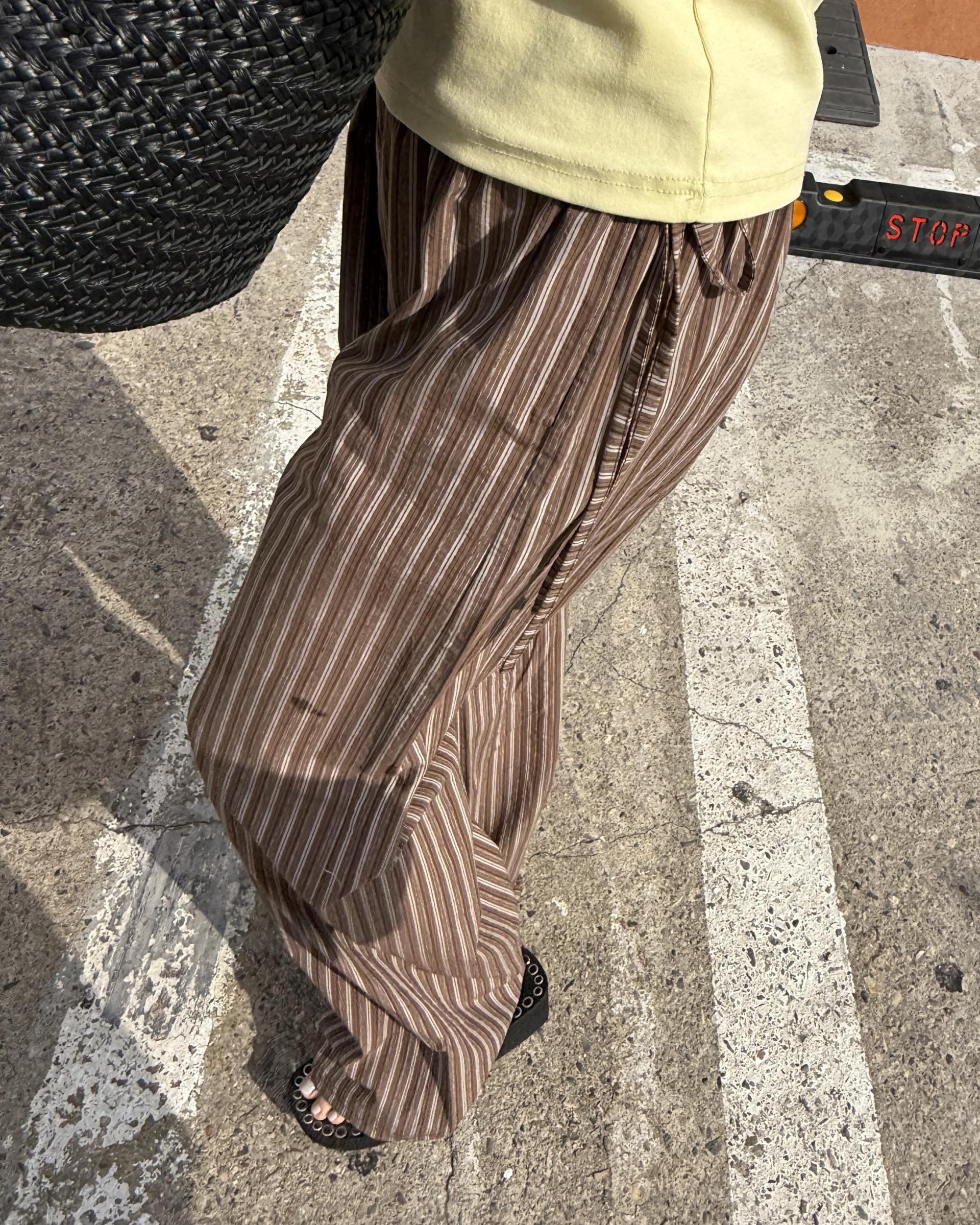 zinny stripe pants (blue/brown)