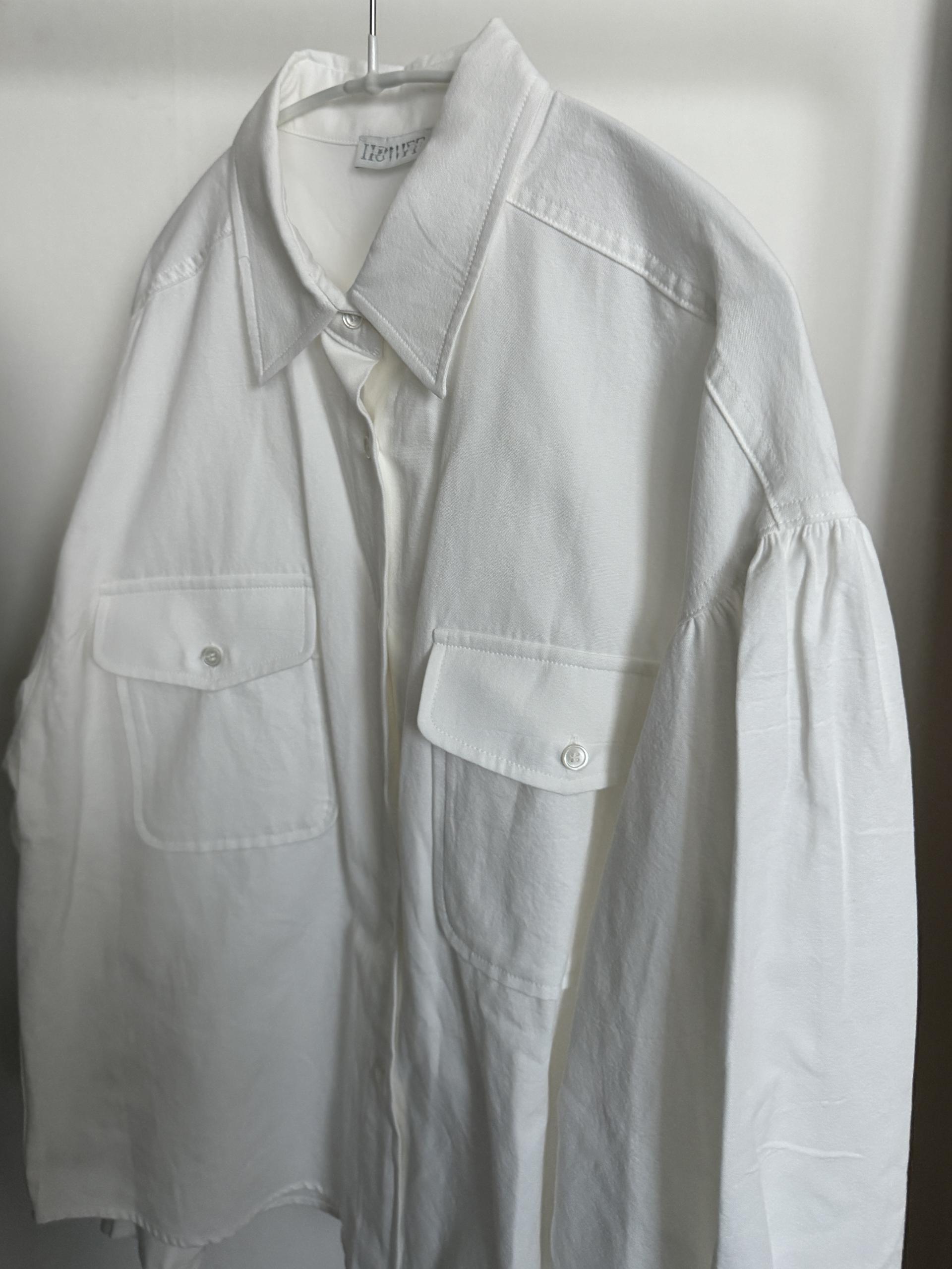 magnet shirring blouse (cream/beige)