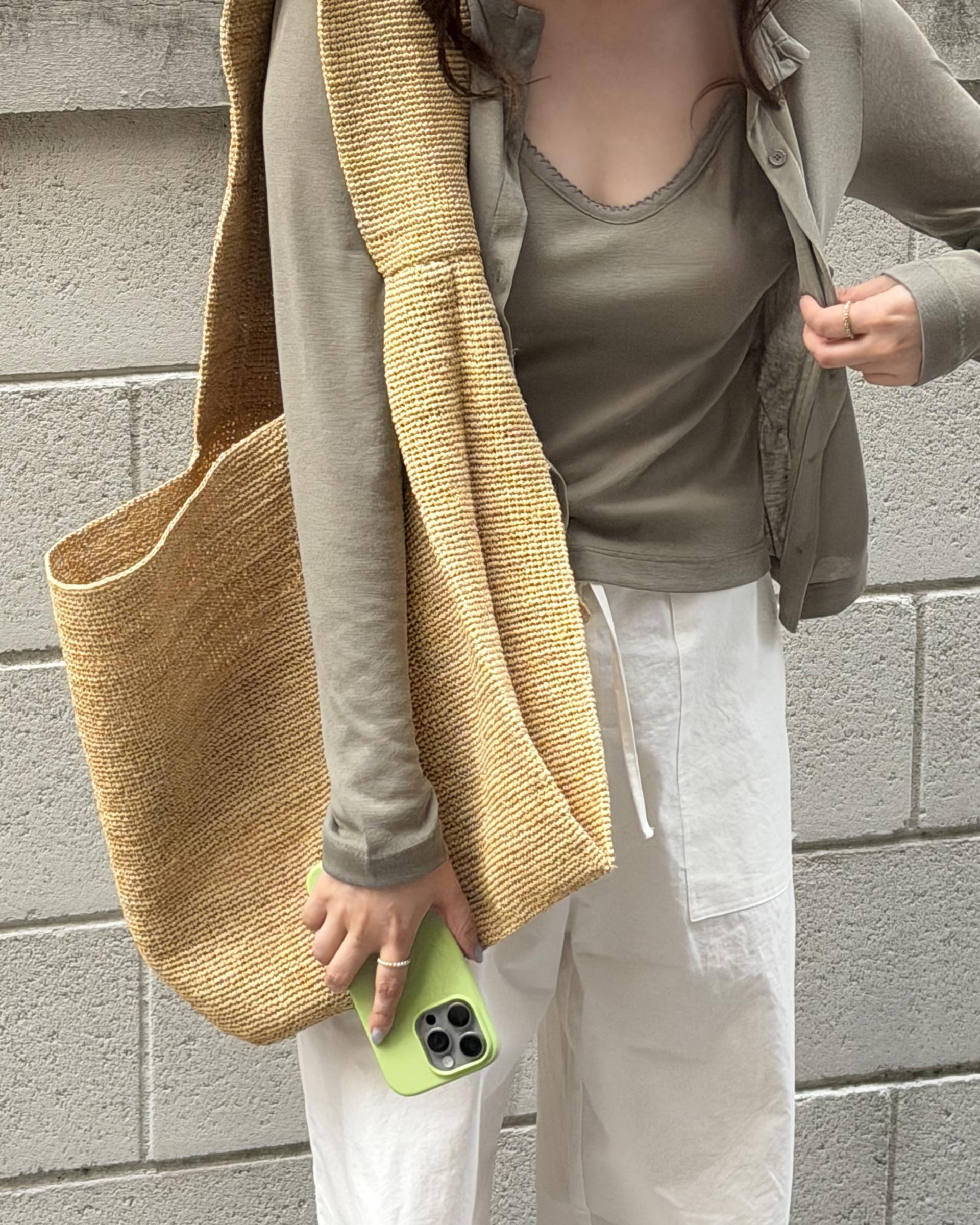 thin cardigan set (navy/khaki)