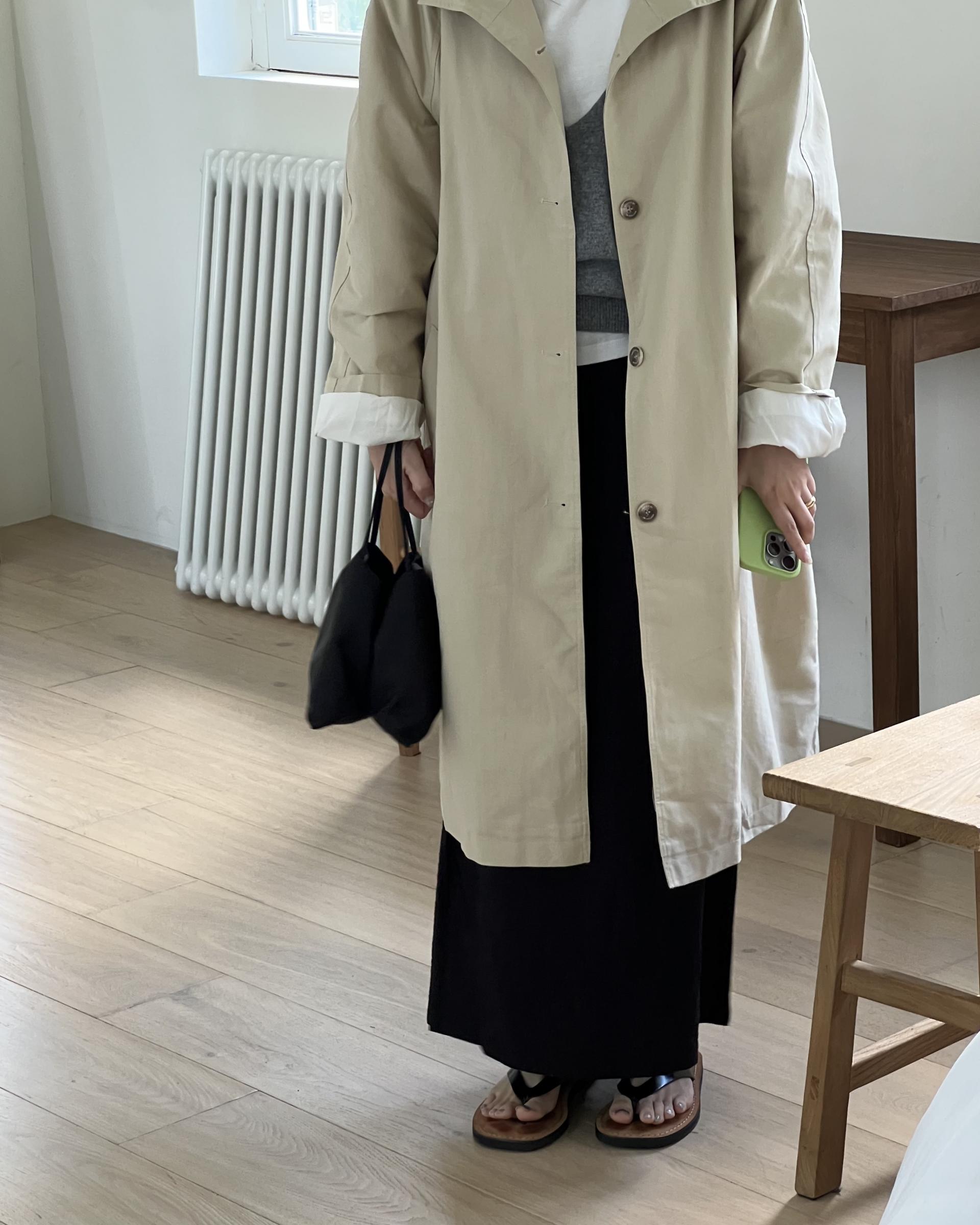 base wrinkle skirt (black/cream)