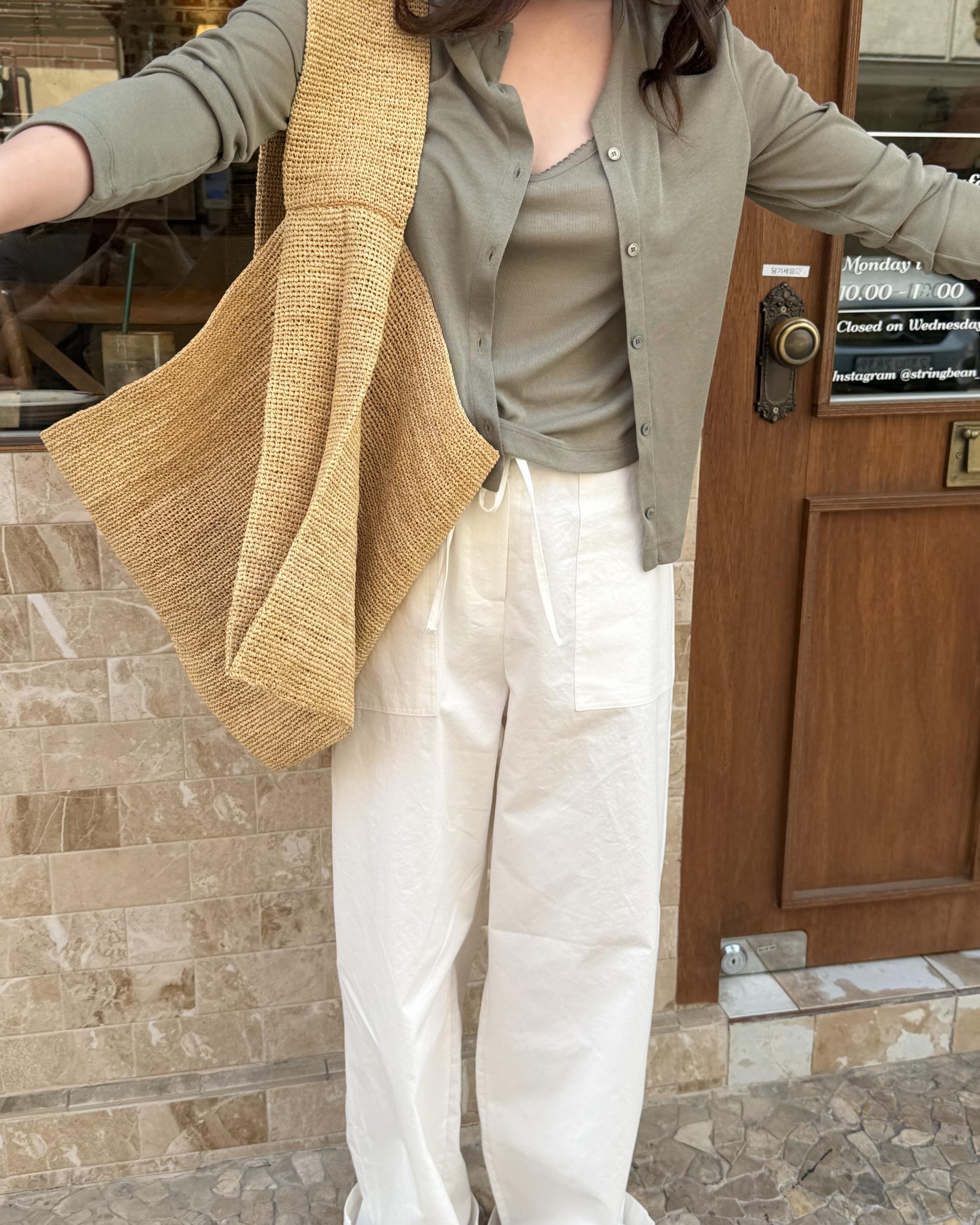 thin cardigan set (navy/khaki)