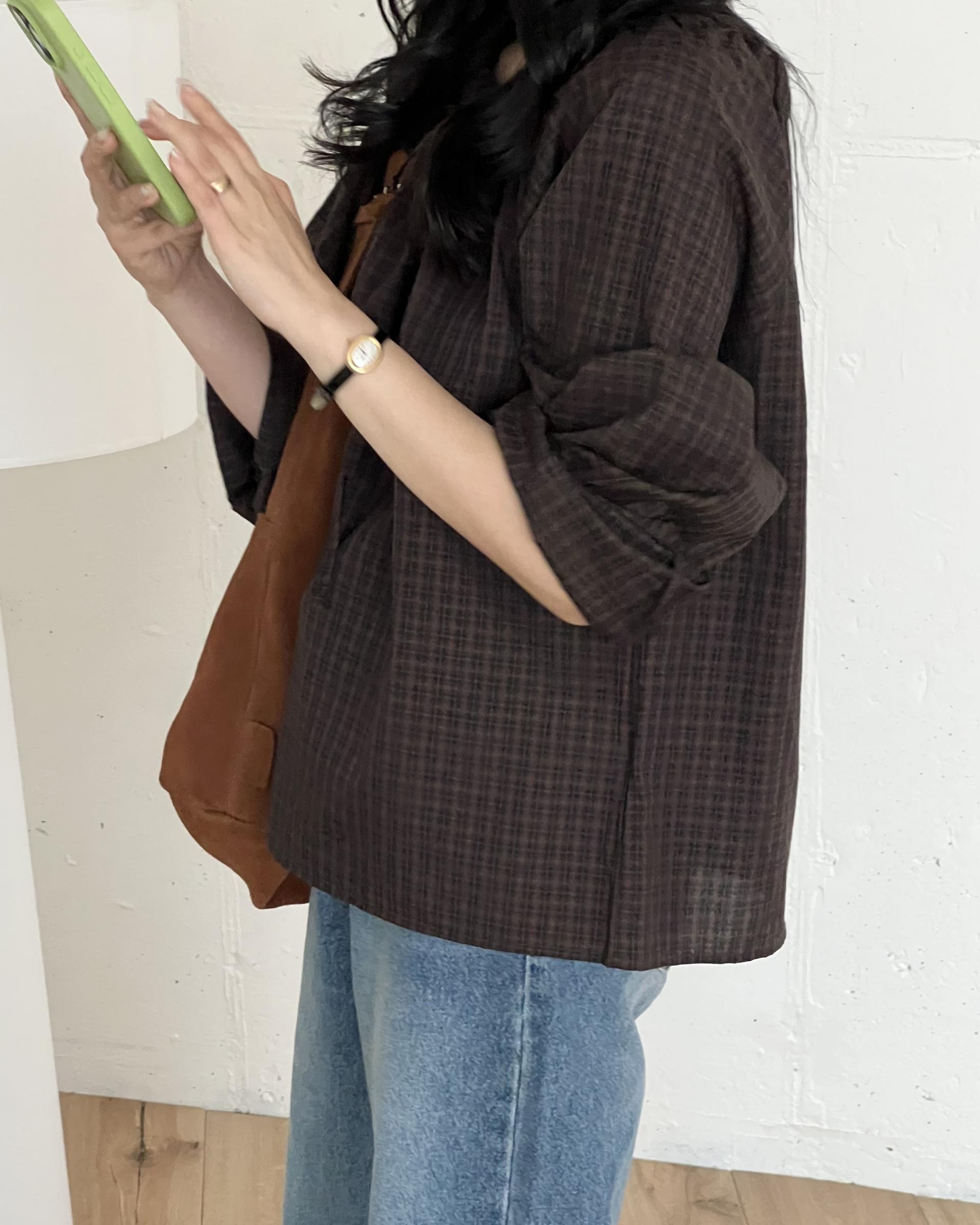 aman check blouse (brown)