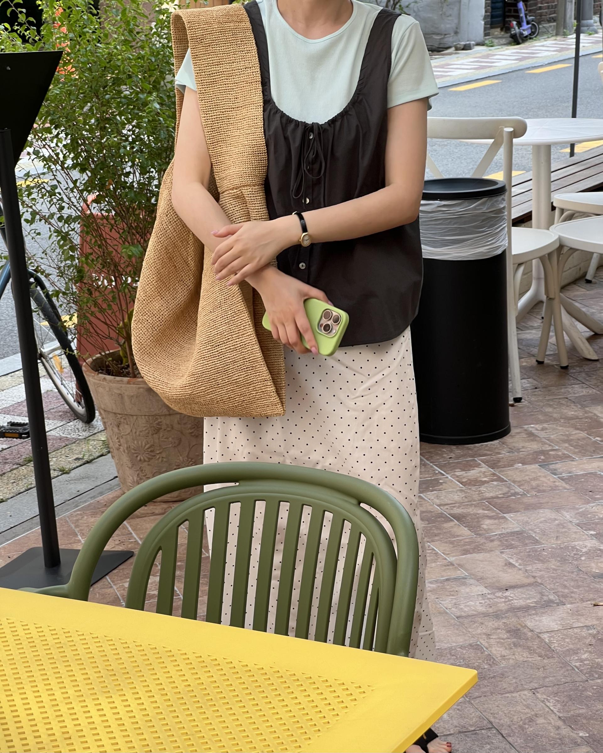 dew blouse (charcoal/white)
