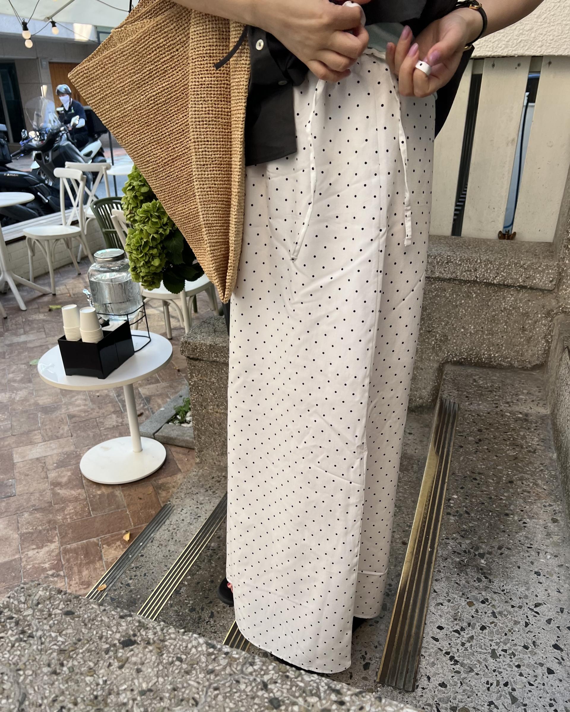 dot maxi skirt